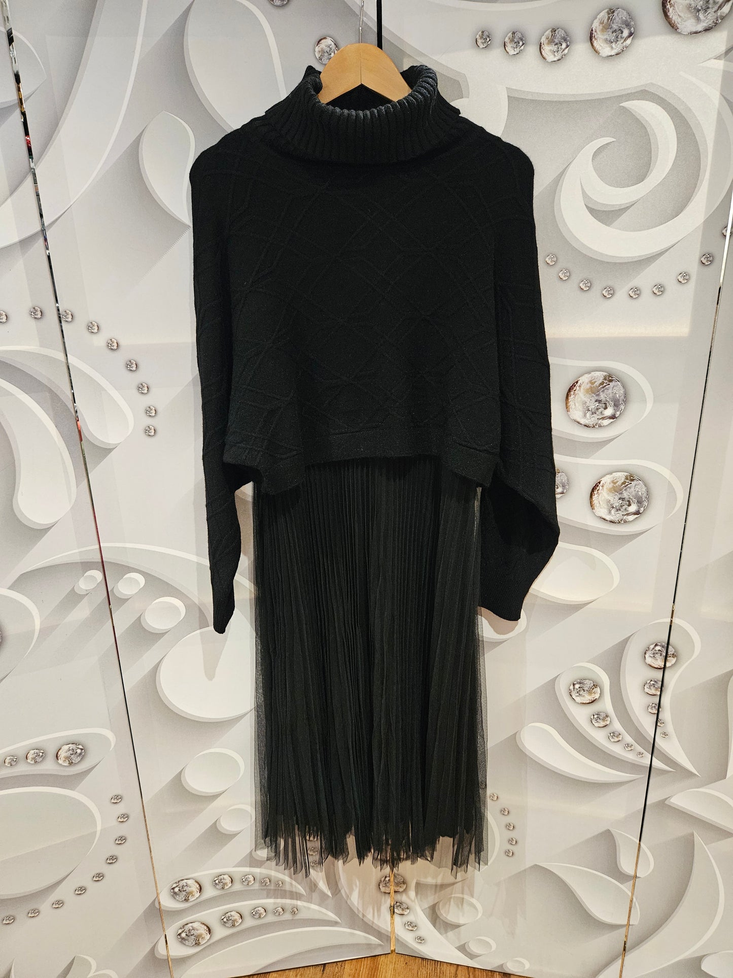 Midi Dress Co-Ord with Turtleneck Jumper