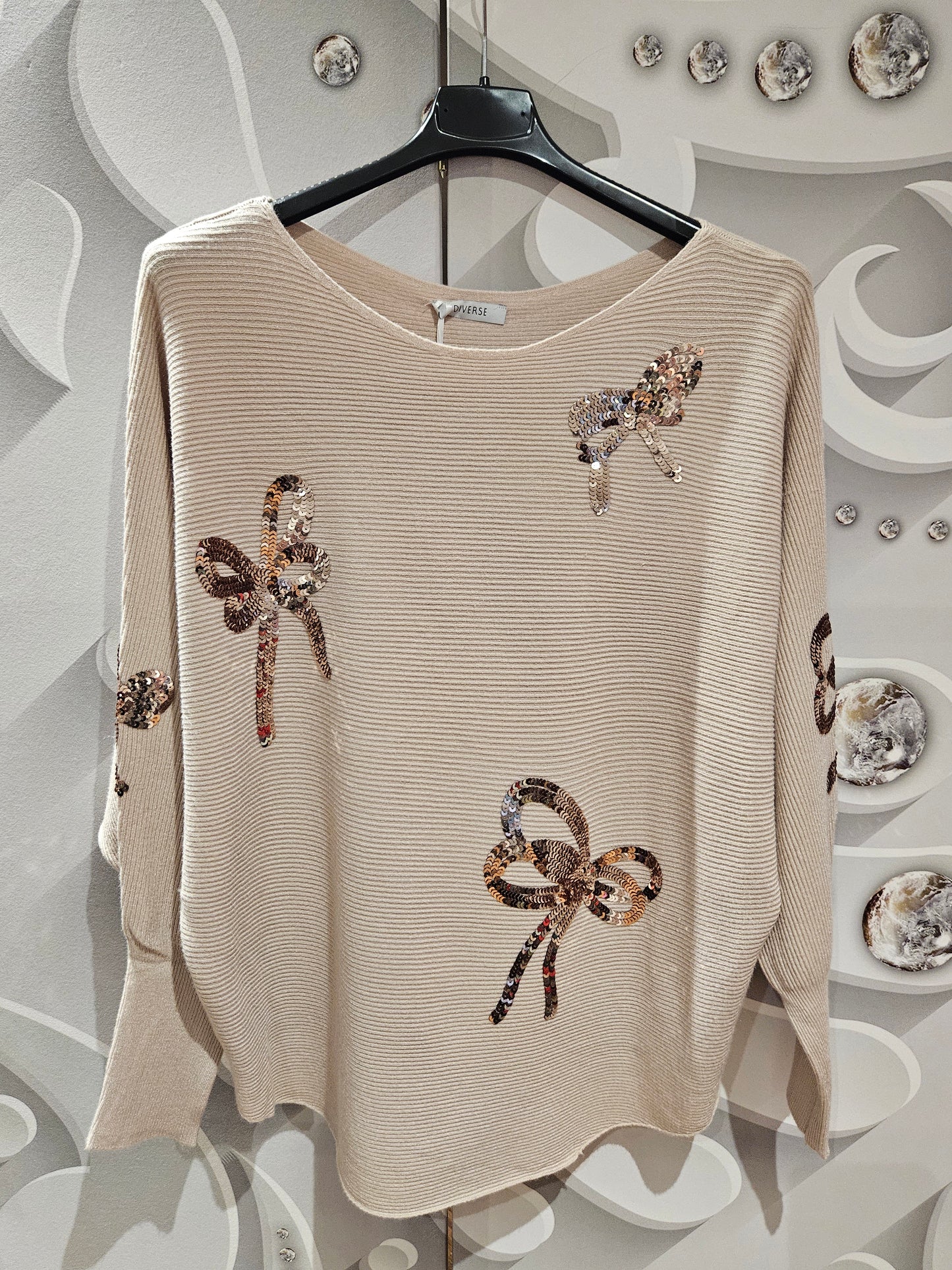 Jumper with Sequin Bow Detail