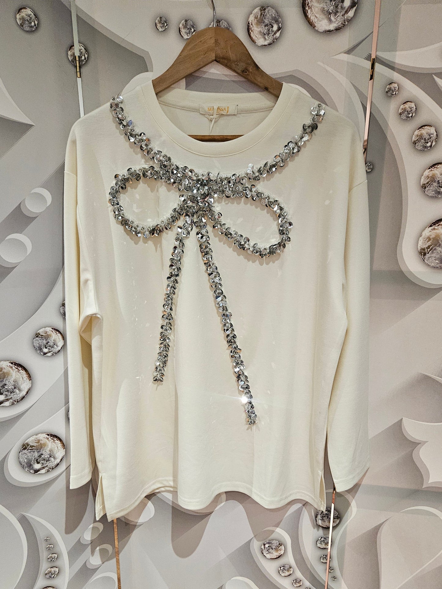 Large Sequin Bow Top