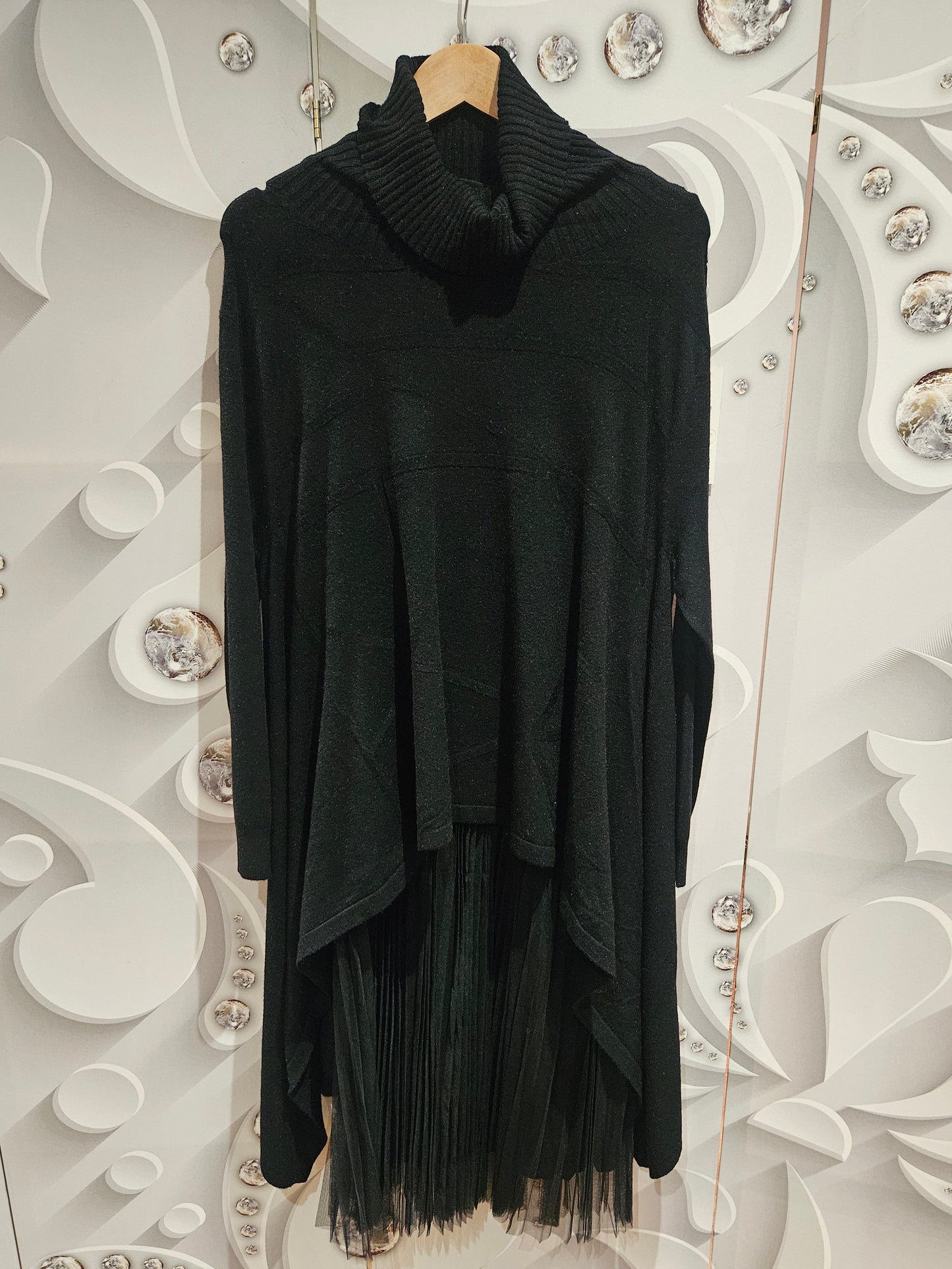 Midi-Dress Co-Ord with Poncho Roll Neck Jumper