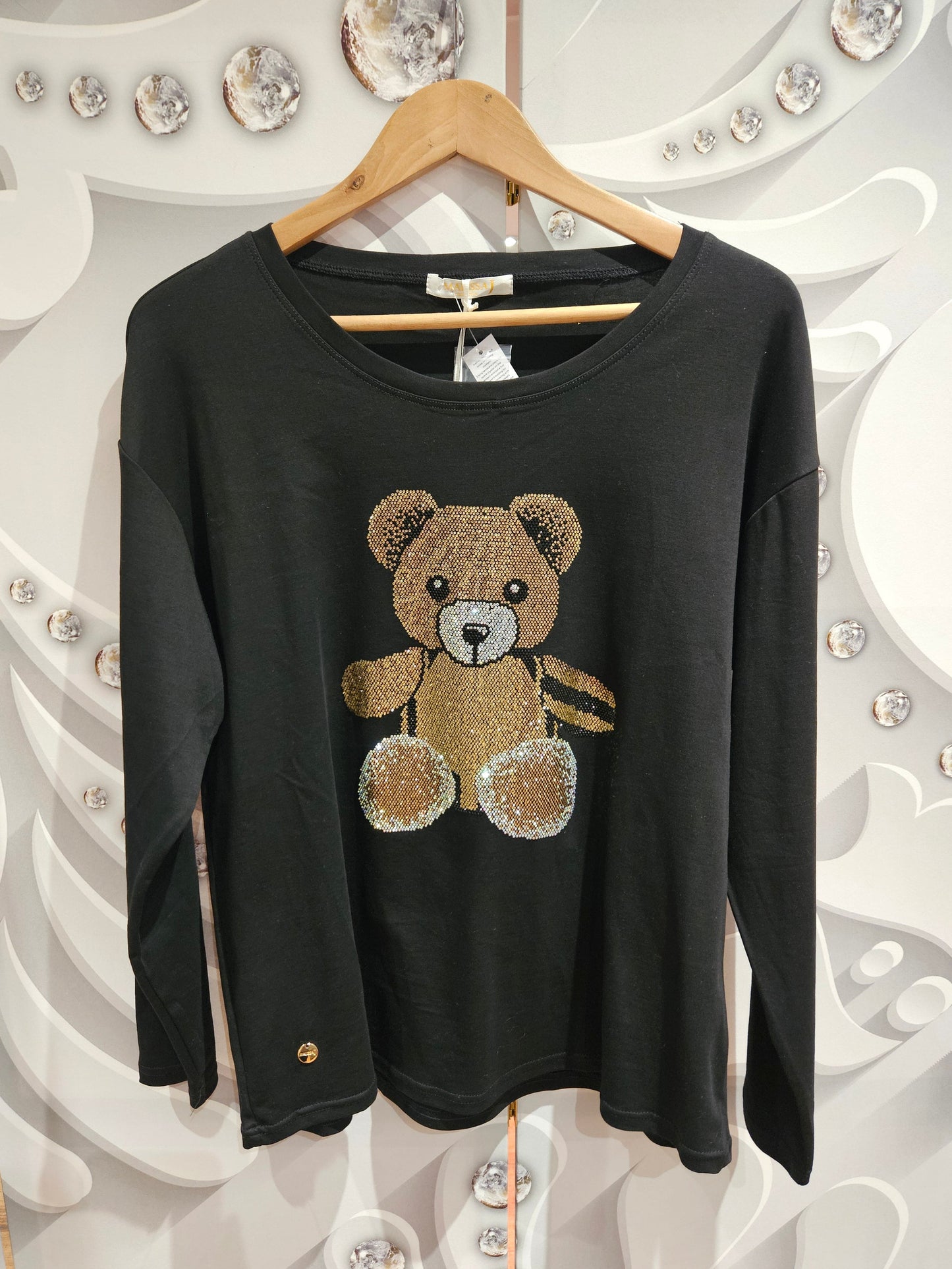Top with Sequin Teddy Bear