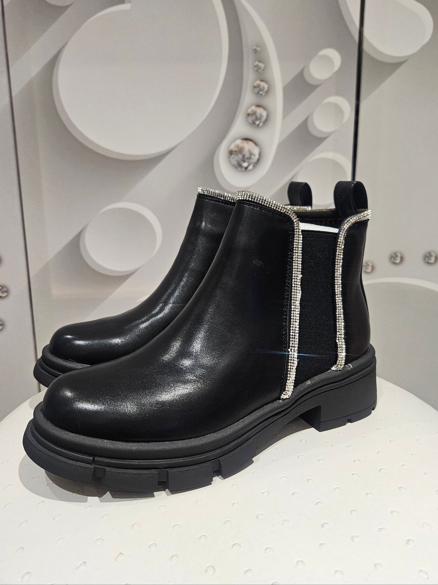 Ankle Boot With Jewel-Like Embellishment