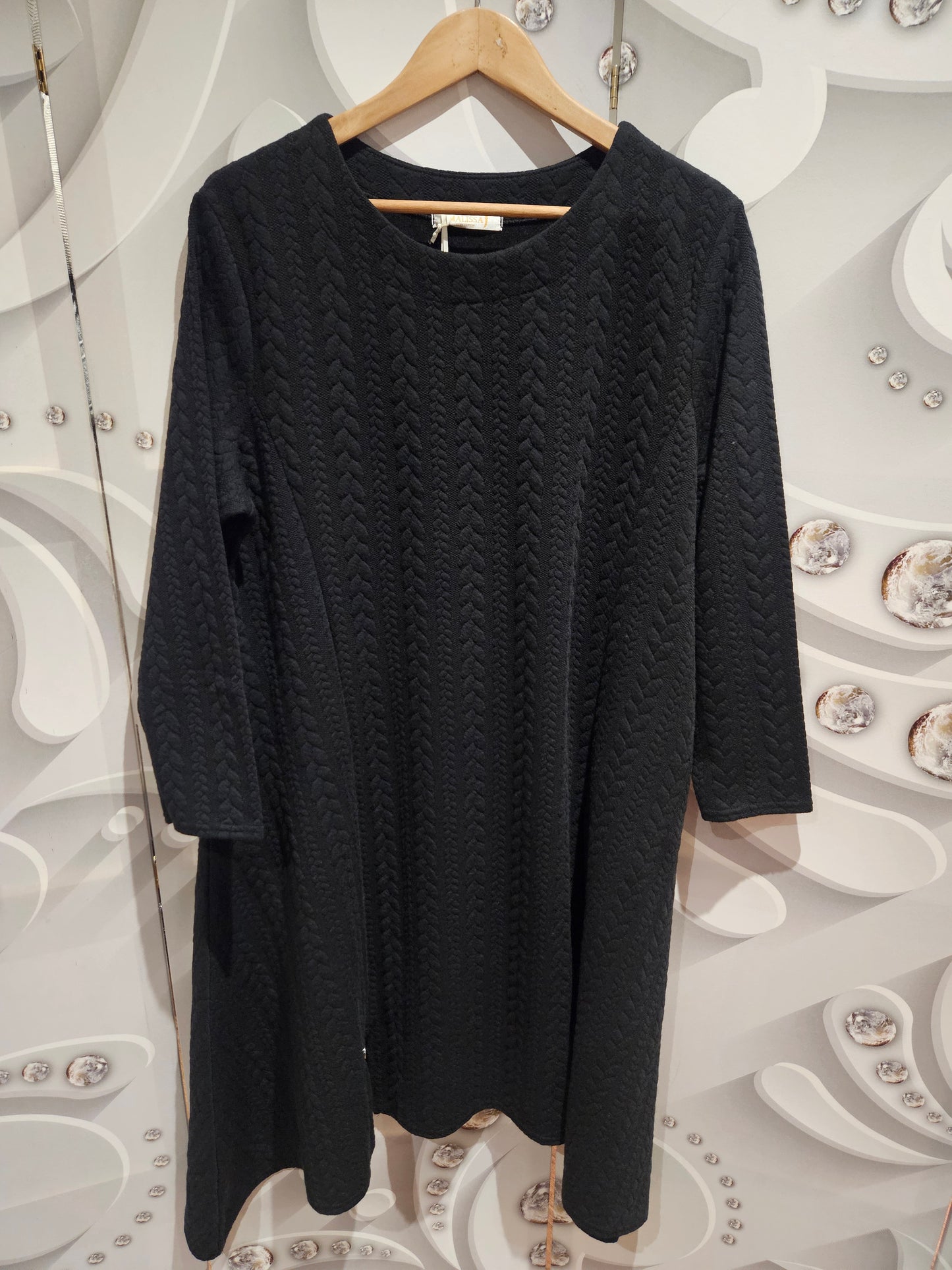 Jumper Dress with an All-Over Knitted Pattern Detail