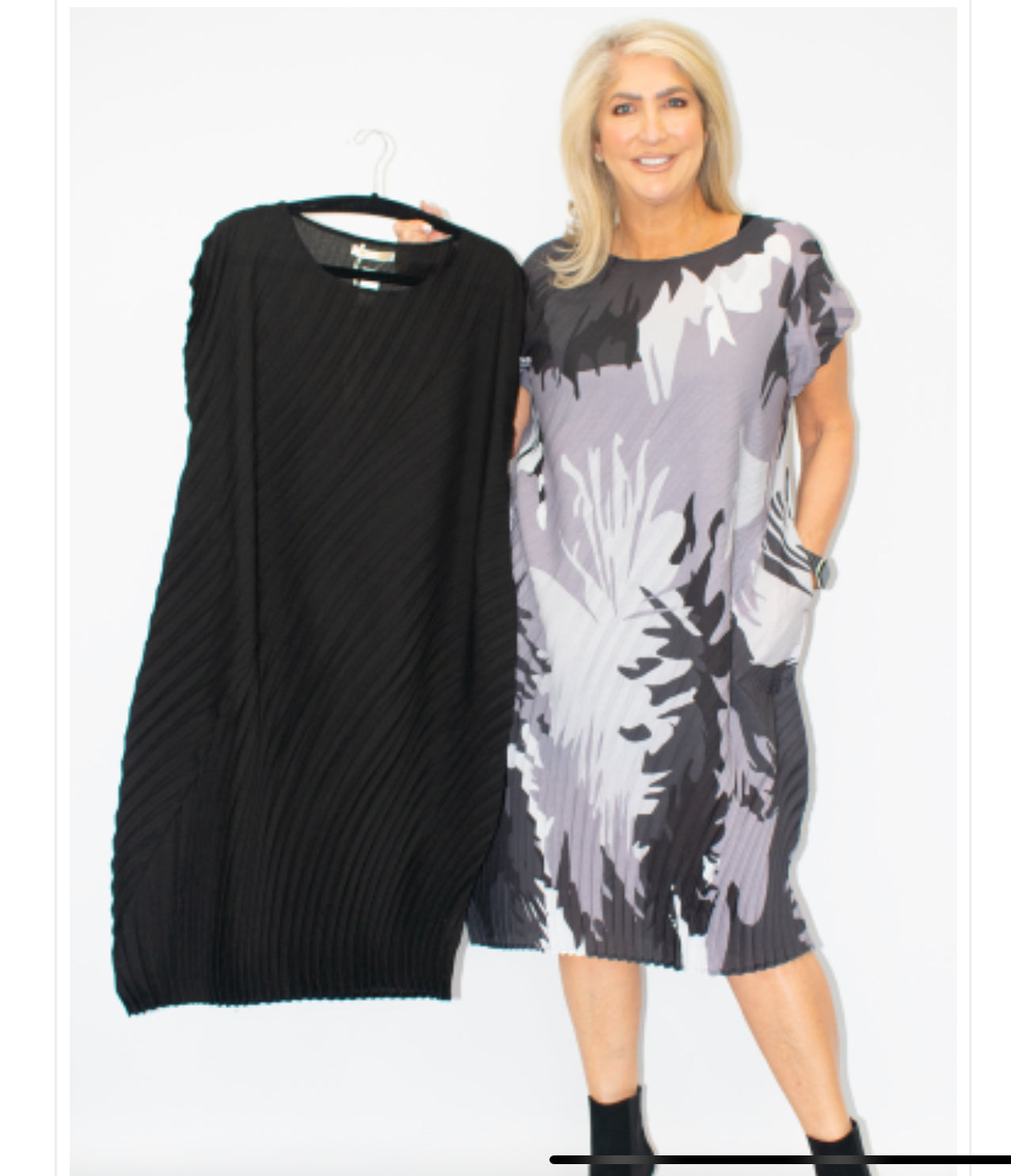 Printed pleated dress/top - reduced