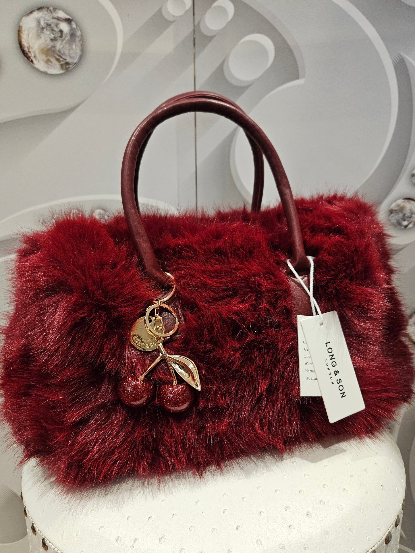 Faux Fur Handbag With Charm