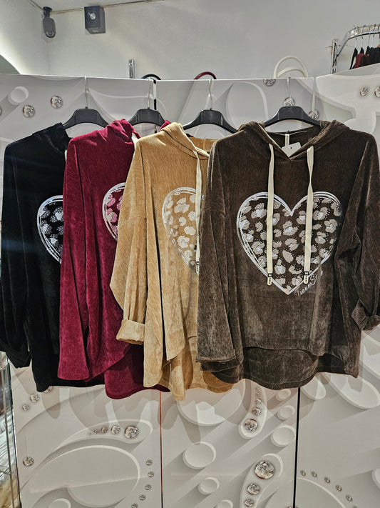Heart Print Hoodie