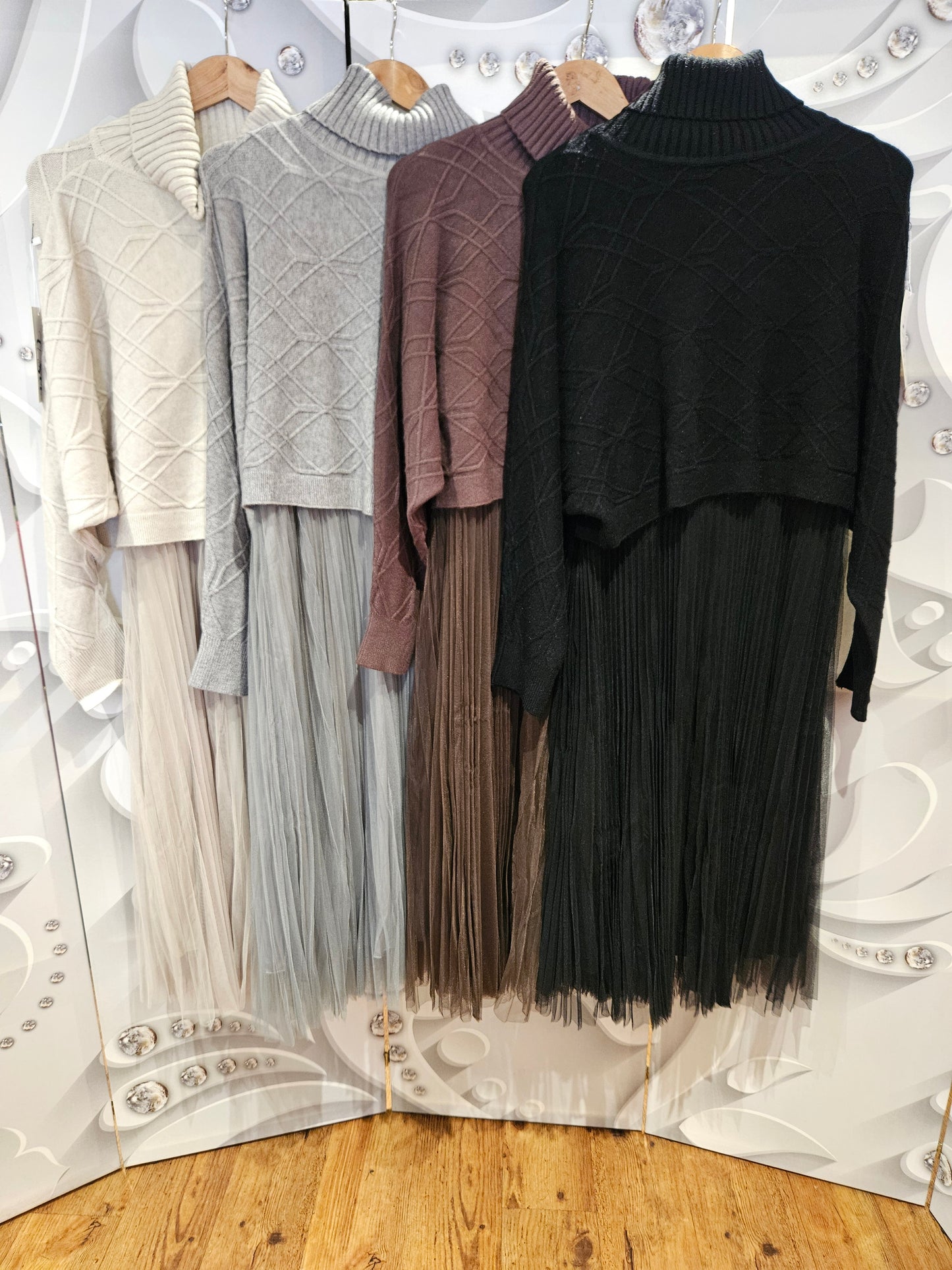 Midi Dress Co-Ord with Turtleneck Jumper