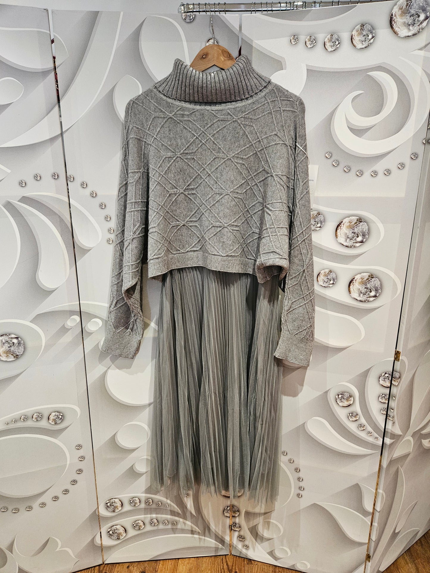 Midi Dress Co-Ord with Turtleneck Jumper