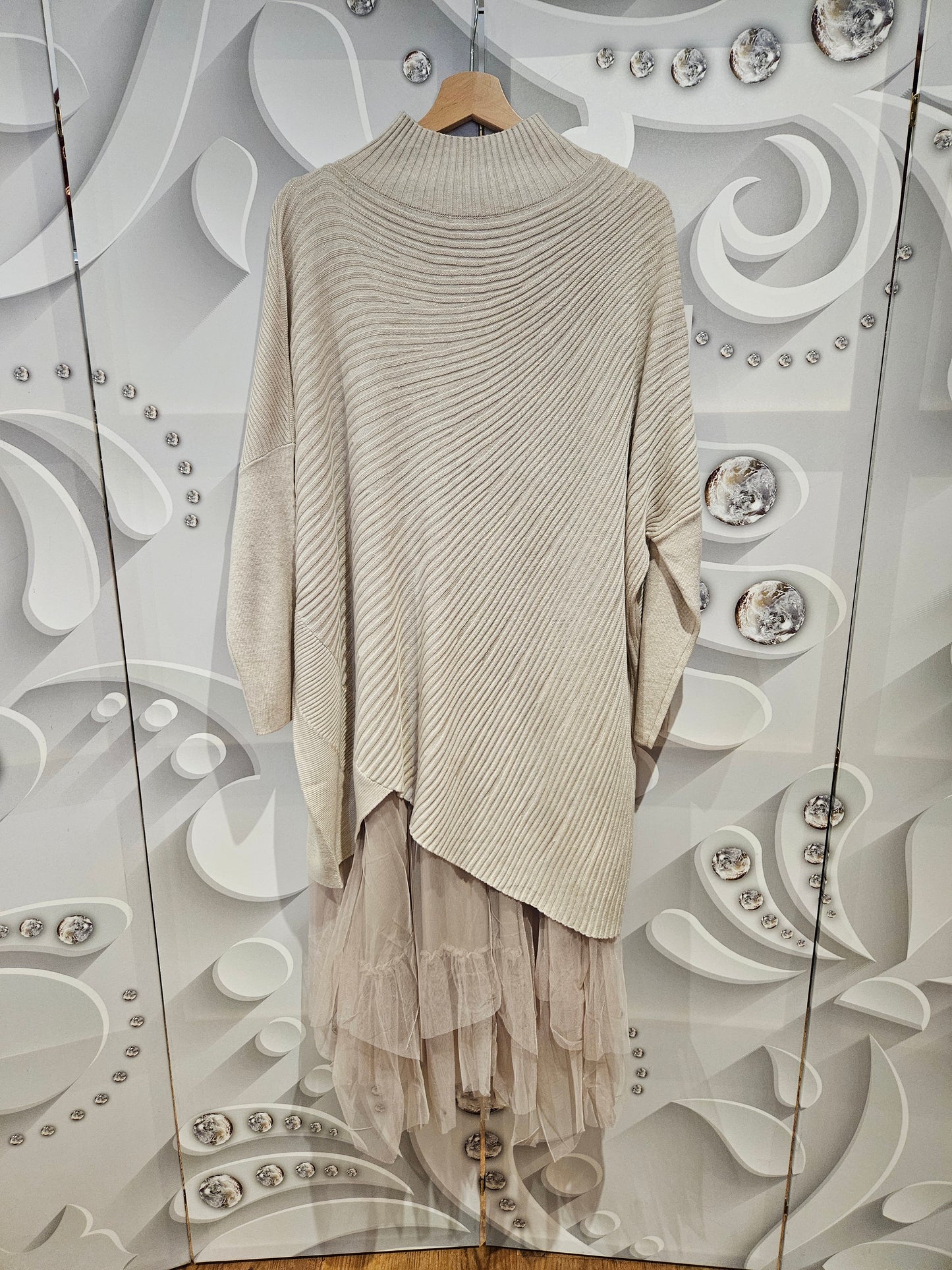 Midi Dress Co-Ord with Poncho-Style Jumper