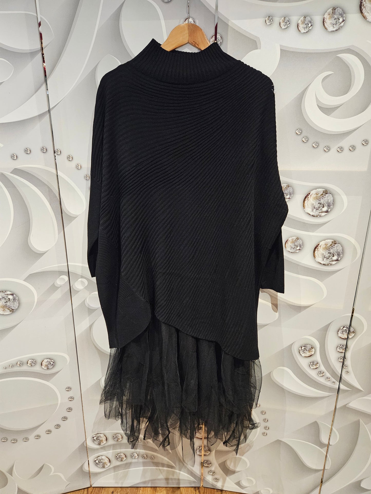 Midi Dress Co-Ord with Poncho-Style Jumper