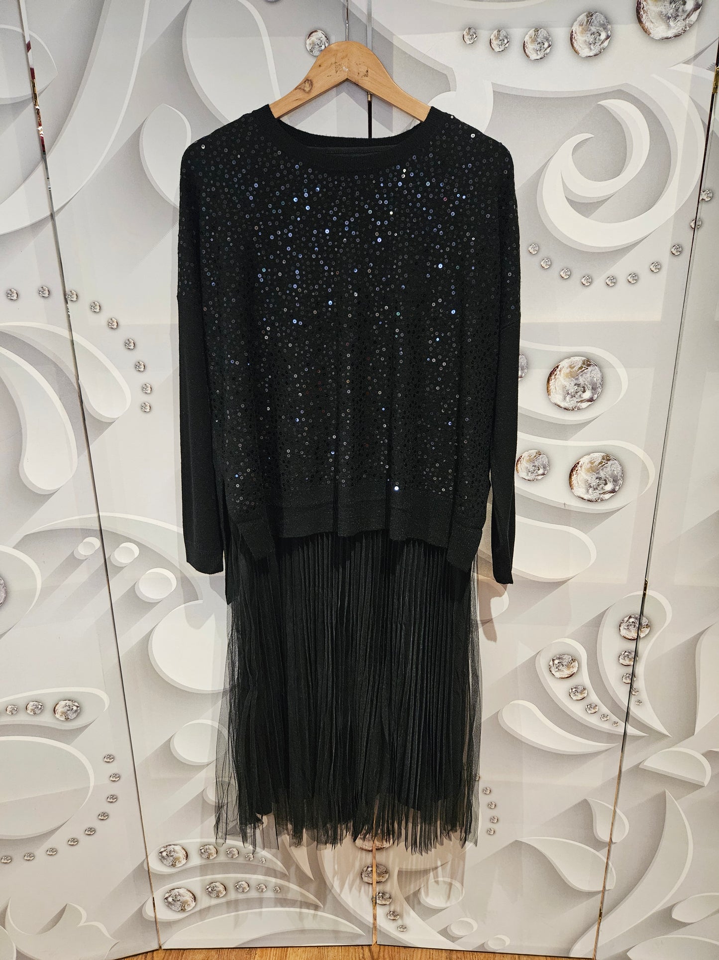 Midi Dress Co-Ord With Sequin Jumper