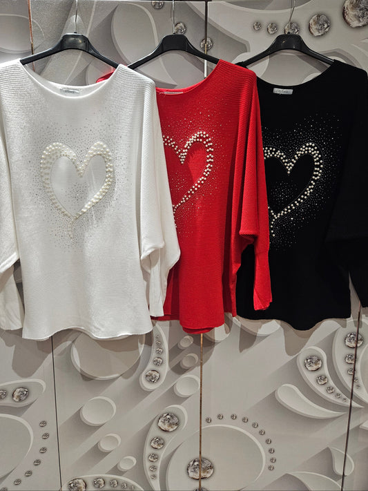 Jumper with Pearl Heart Detail