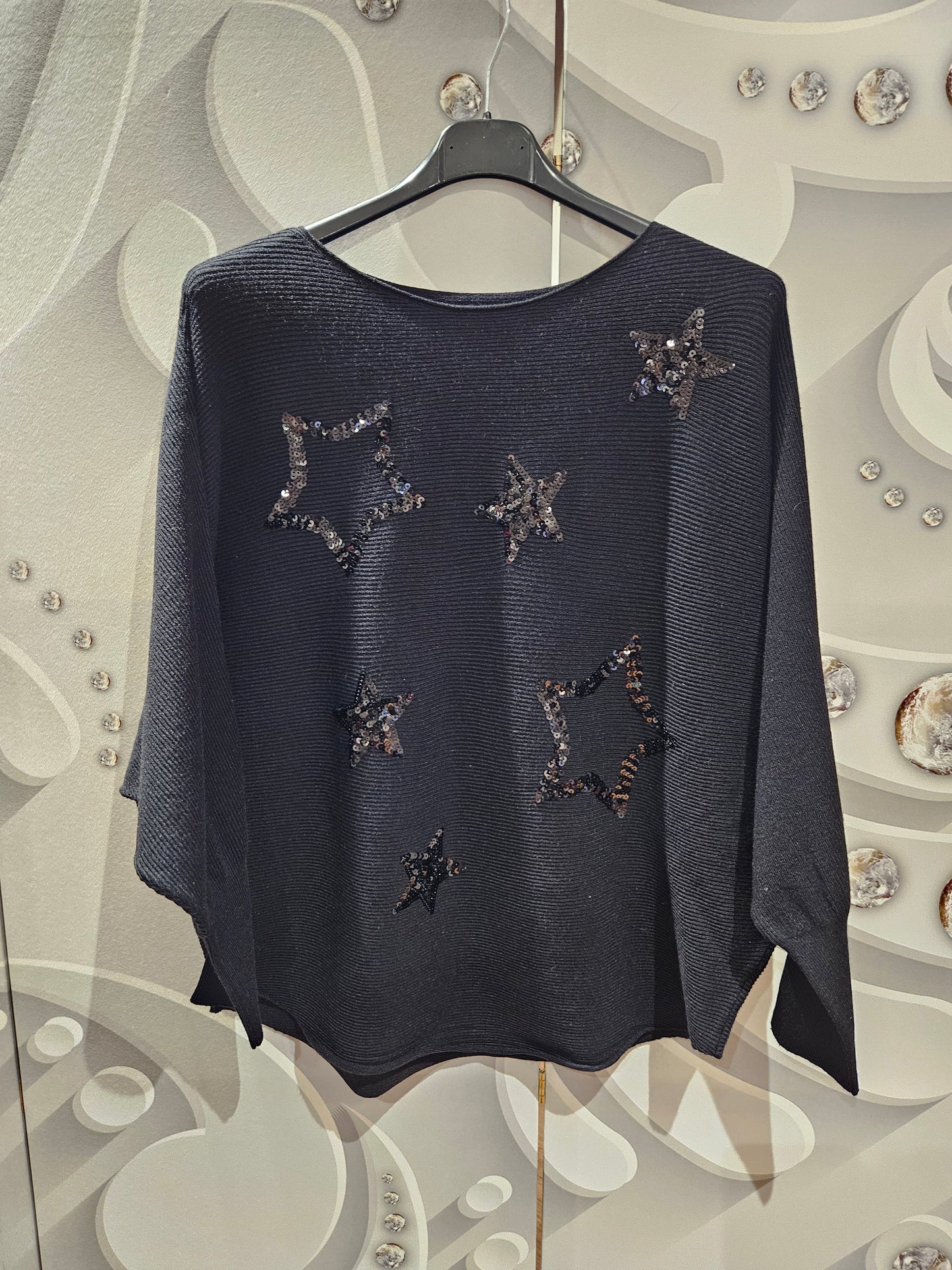 Jumper with Sequin Star Detail