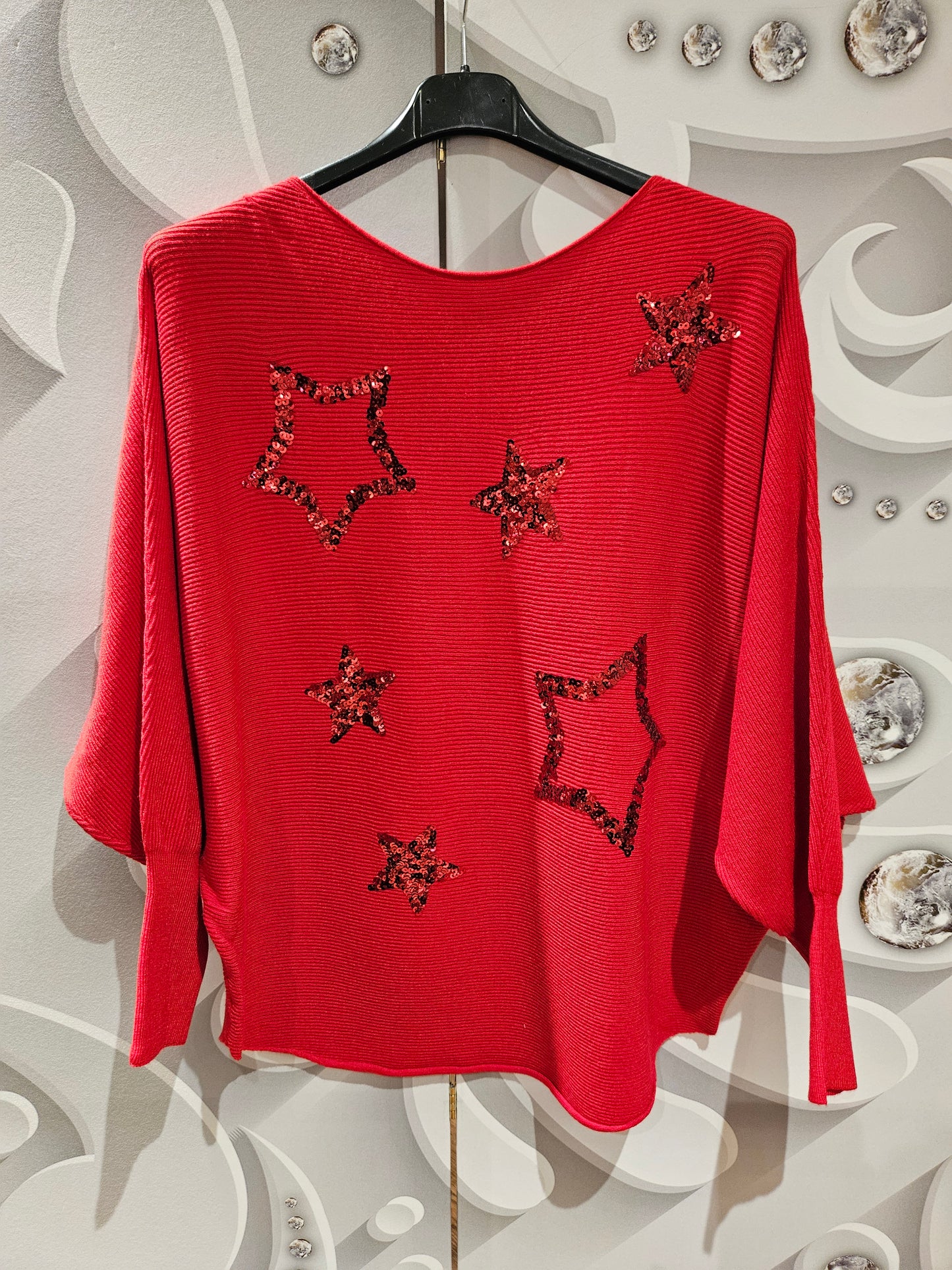 Jumper with Sequin Star Detail