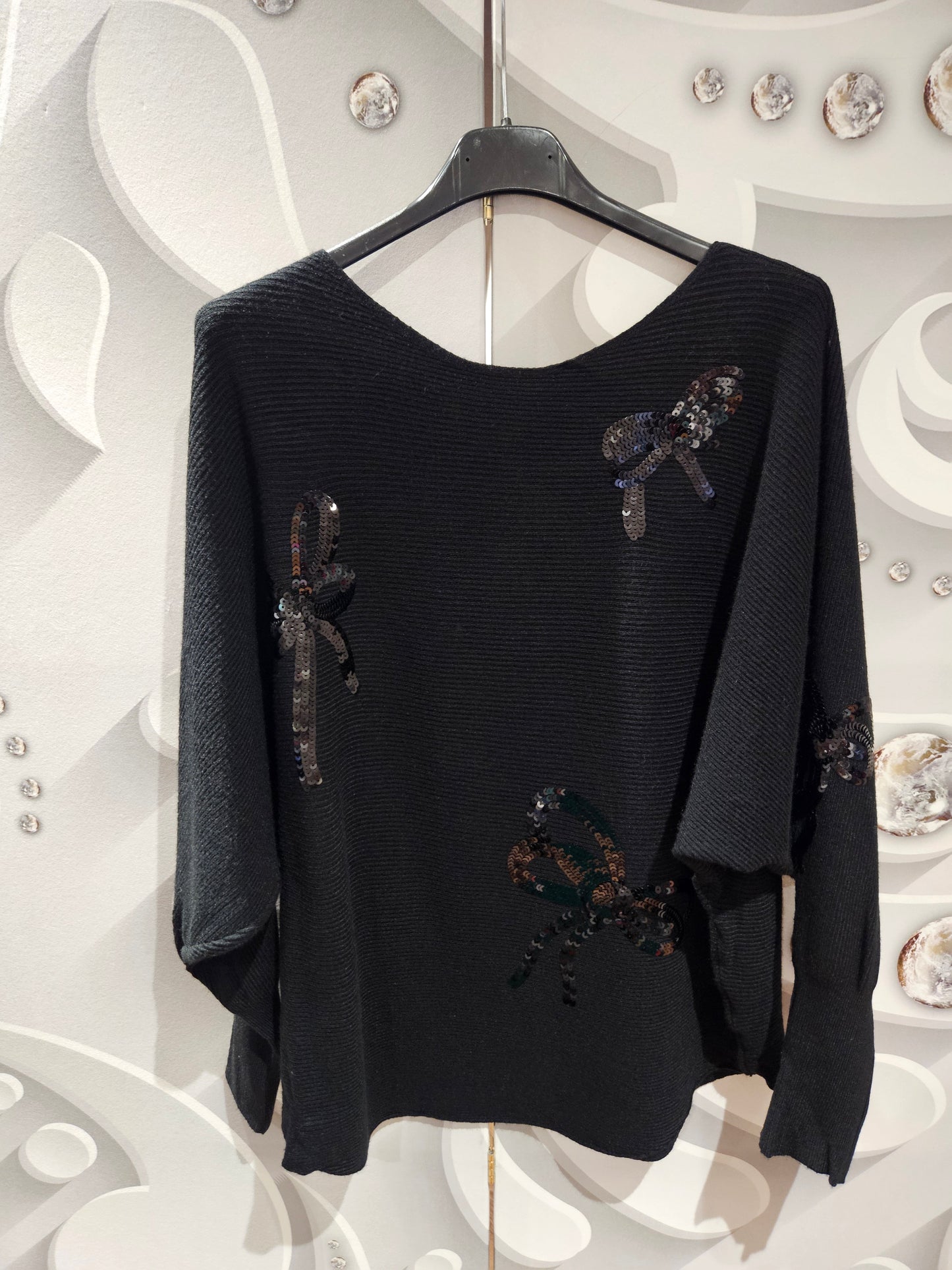 Jumper with Sequin Bow Detail