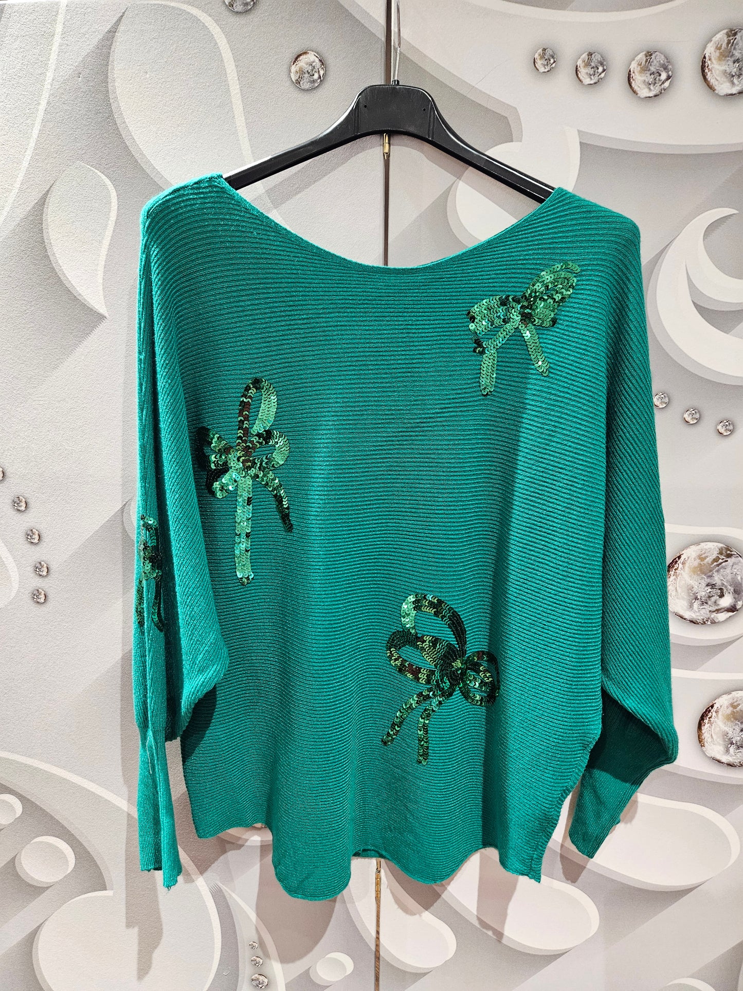 Jumper with Sequin Bow Detail