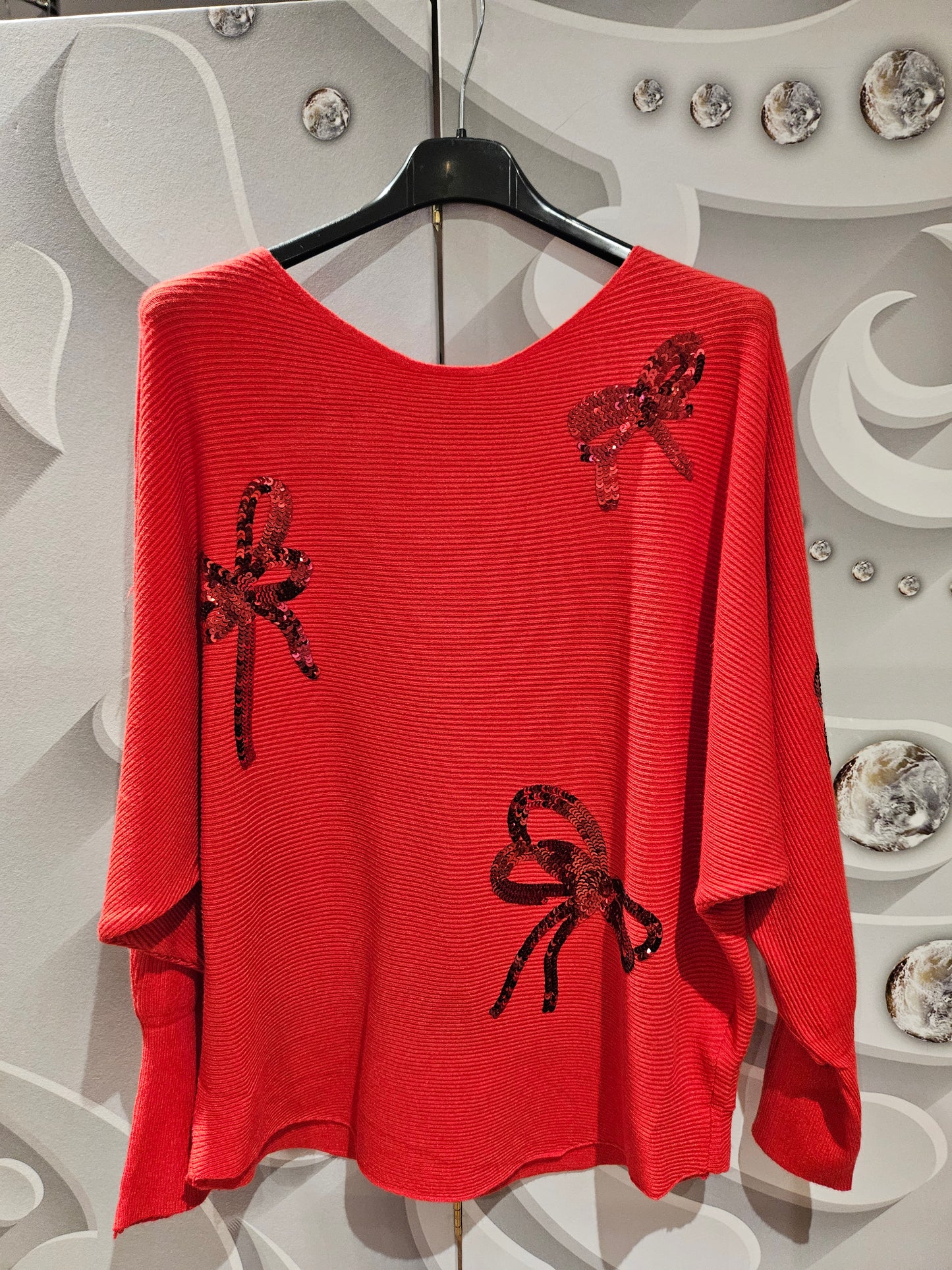 Jumper with Sequin Bow Detail