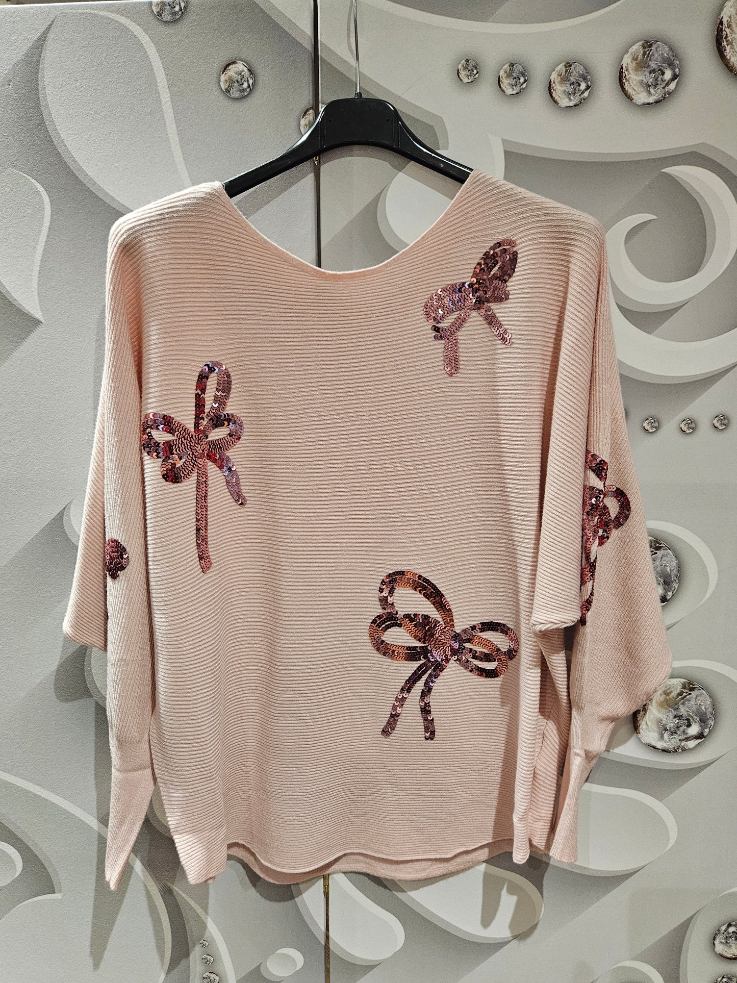 Jumper with Sequin Bow Detail