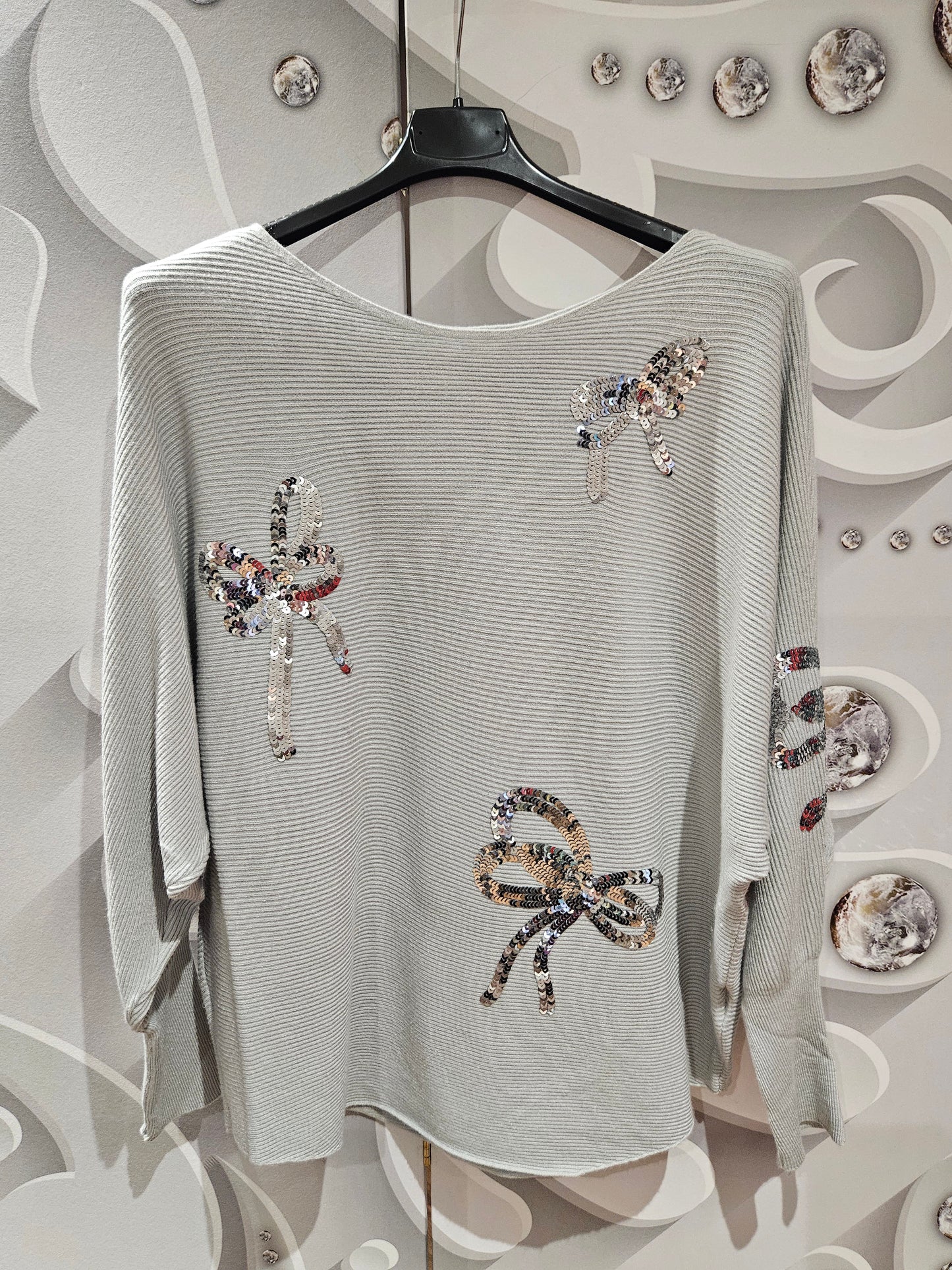 Jumper with Sequin Bow Detail
