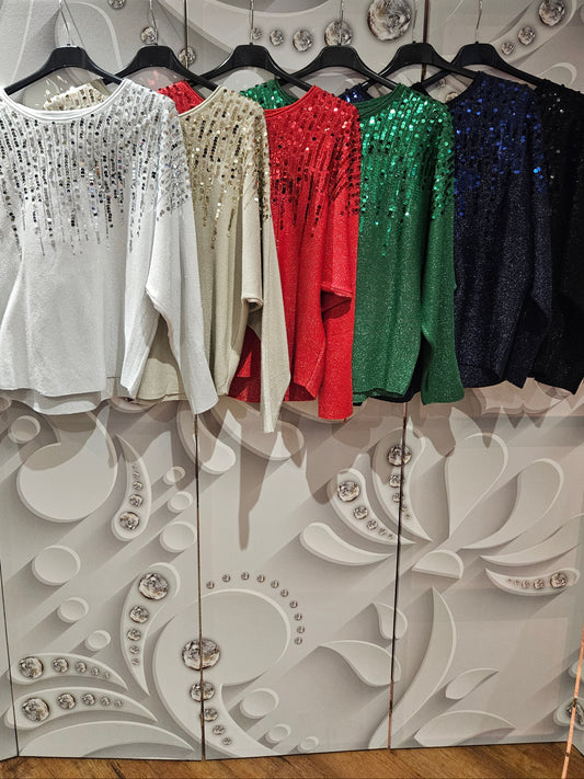 Jumper with Sequin Line Detail