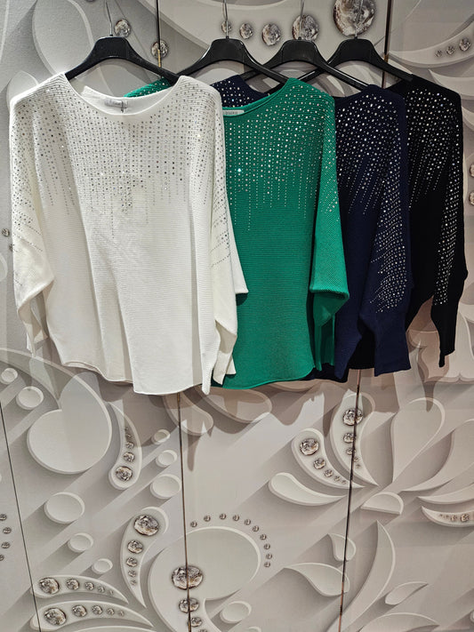 Jumper with Studded Jewel-Like Detail