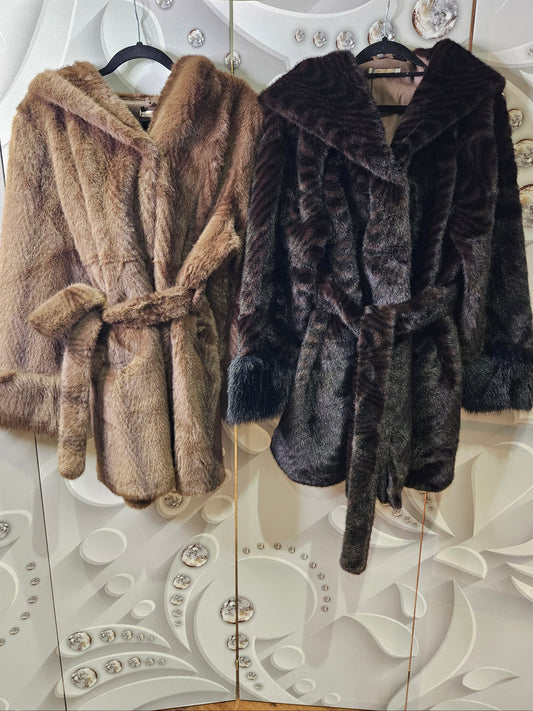 Faux-Fur Jacket with Hood