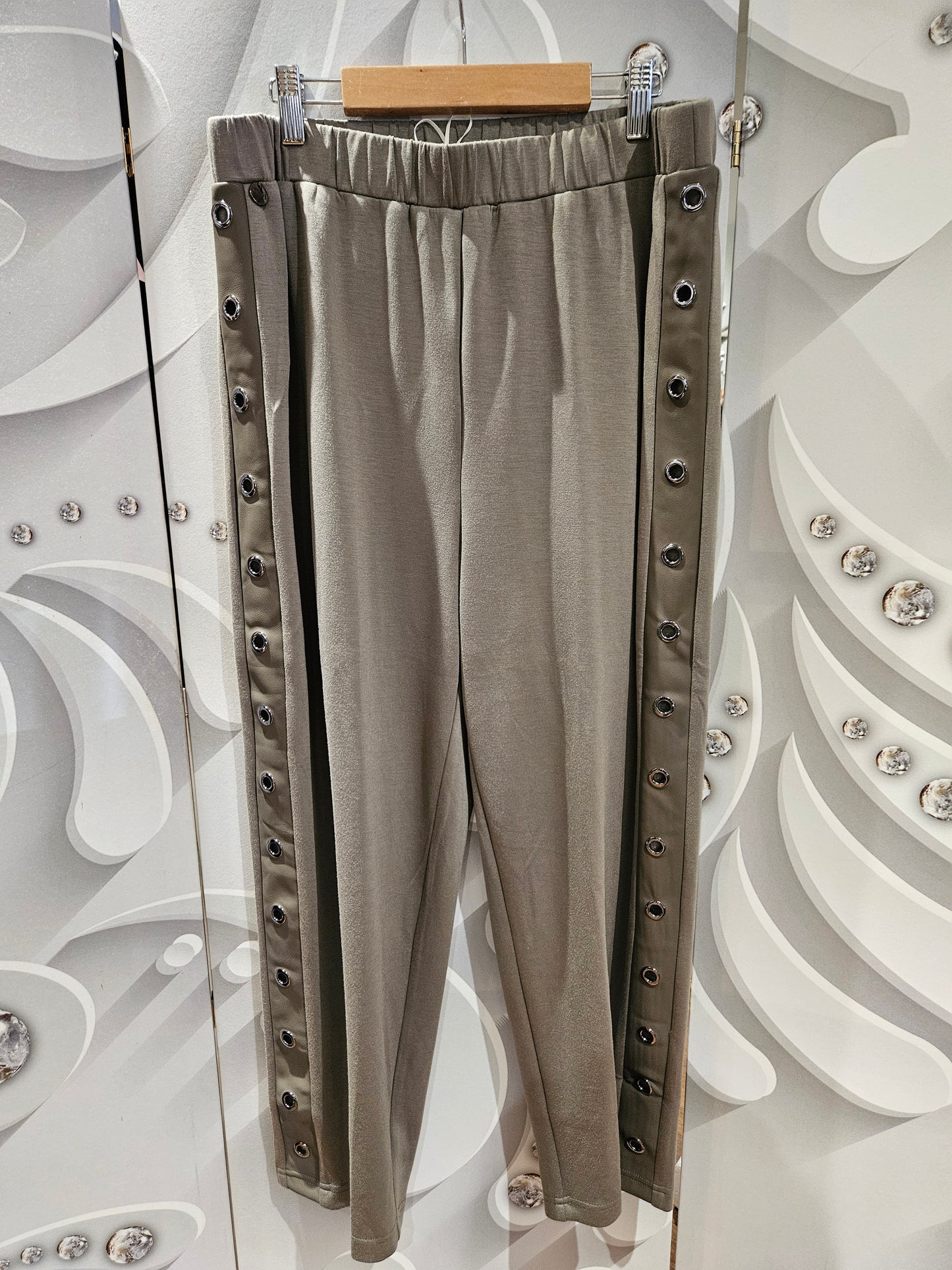 Trouser with Eyelet Detail Side Stripe