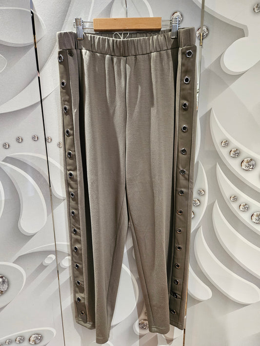 Trouser with Eyelet Detail Side Stripe