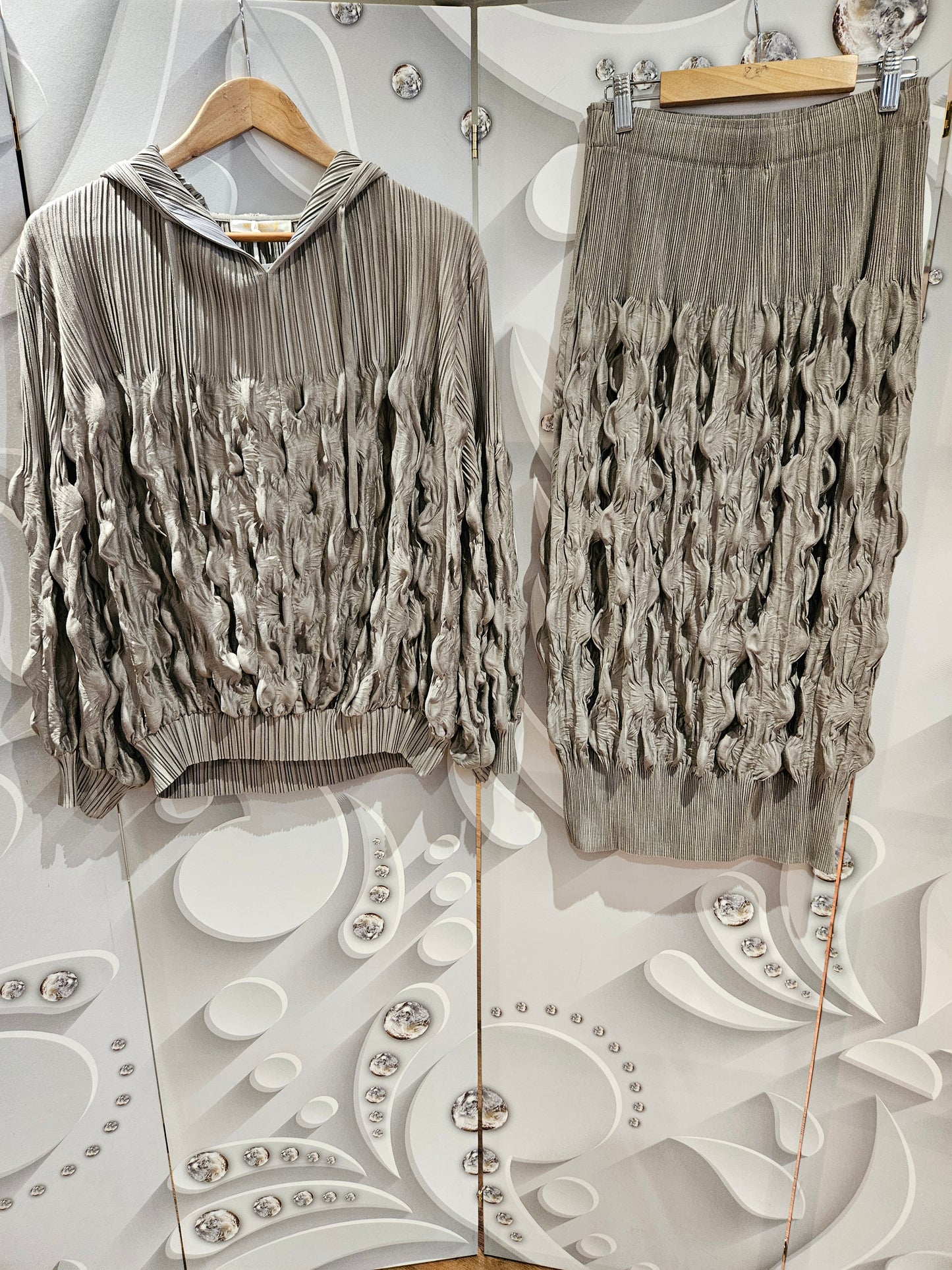 Hooded Top with Ruched Detail