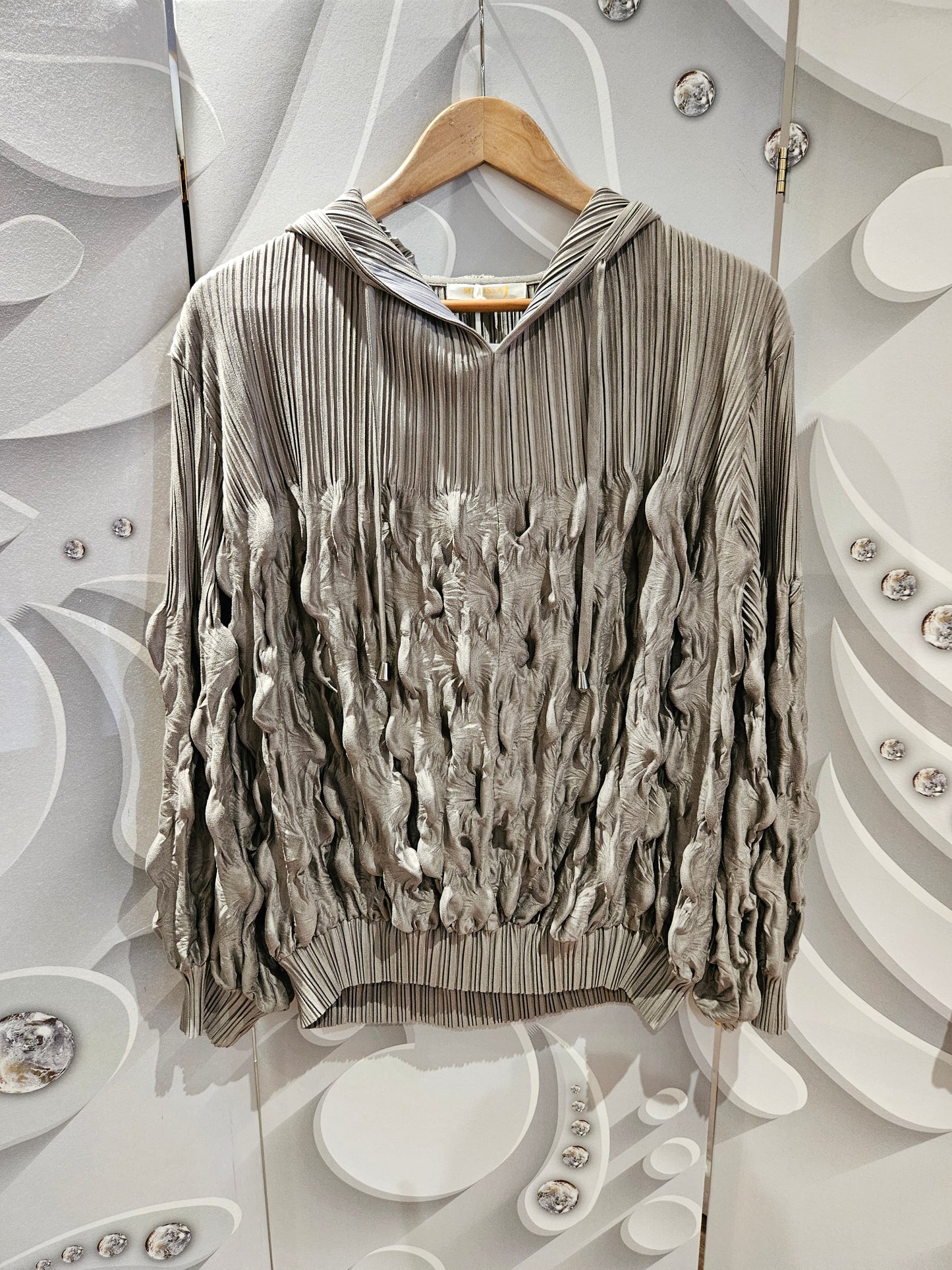 Hooded Top with Ruched Detail