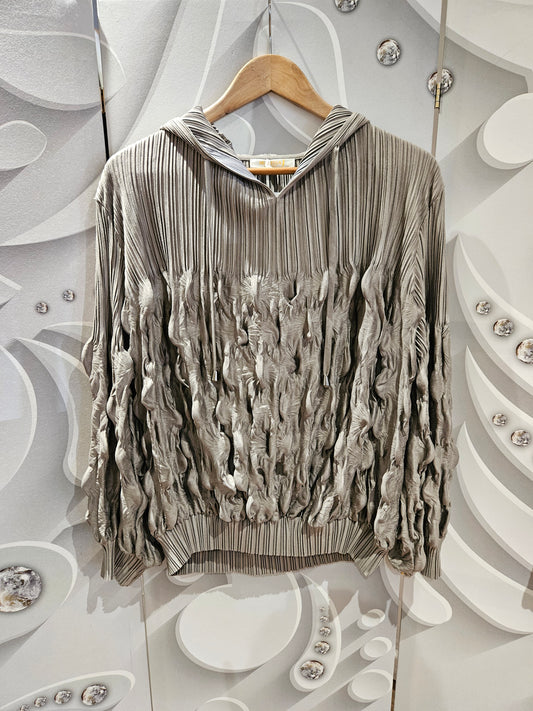 Hooded Top with Ruched Detail