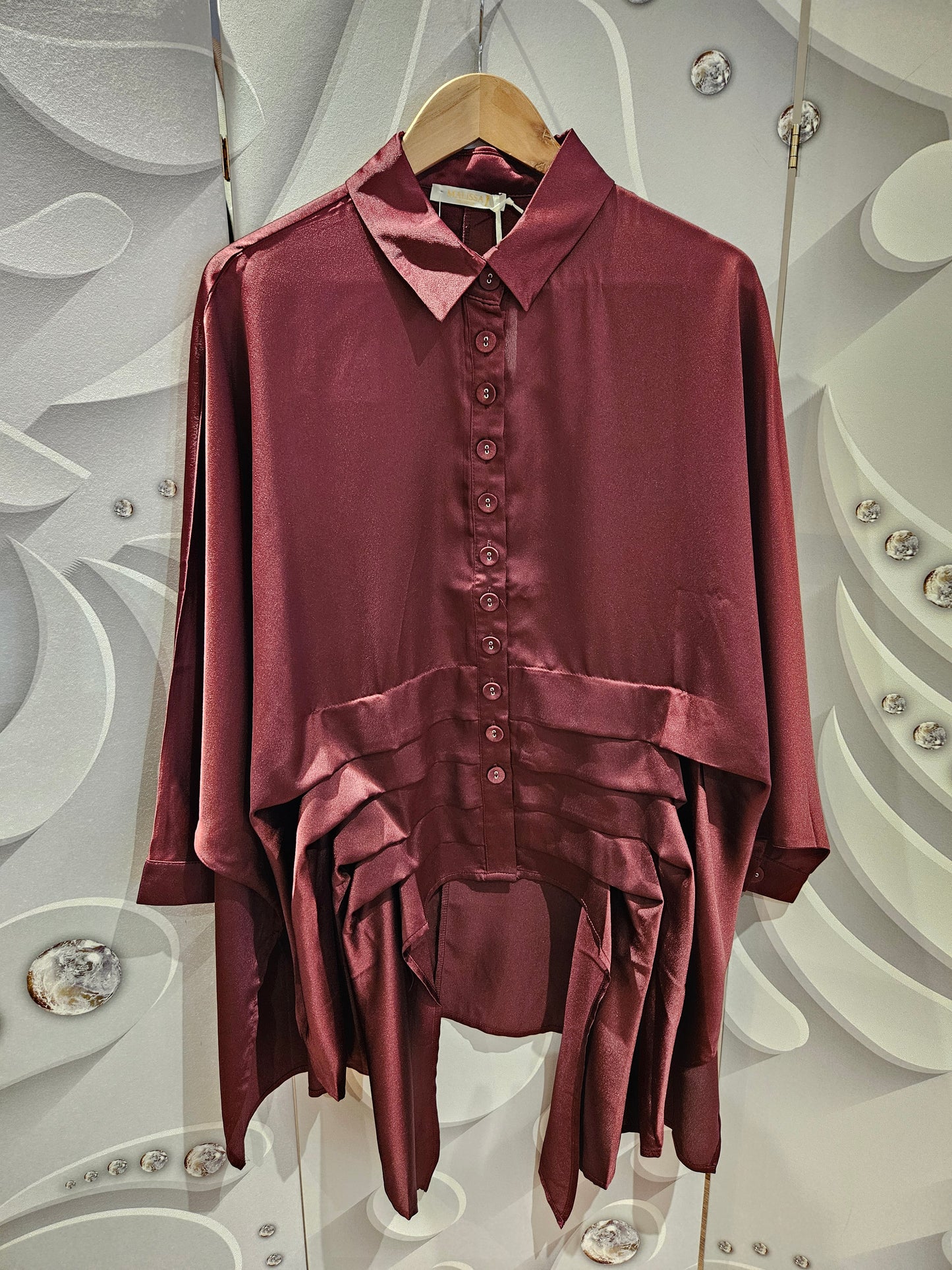 Oversized Blouse With Layered Hemline