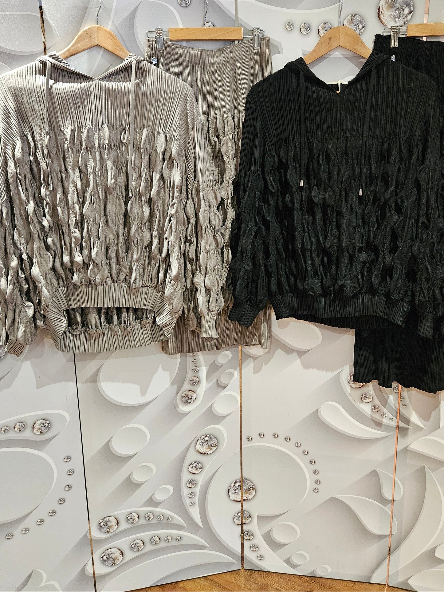 Hooded Top with Ruched Detail