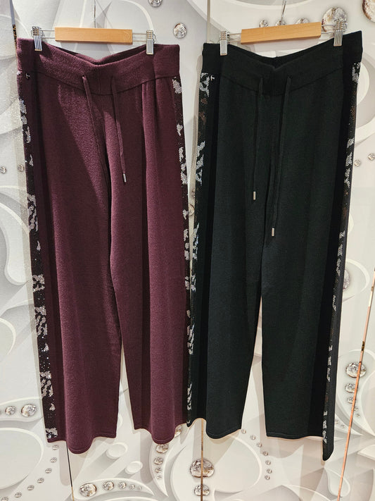 Wide Leg Trousers with Embellished Side Stripe