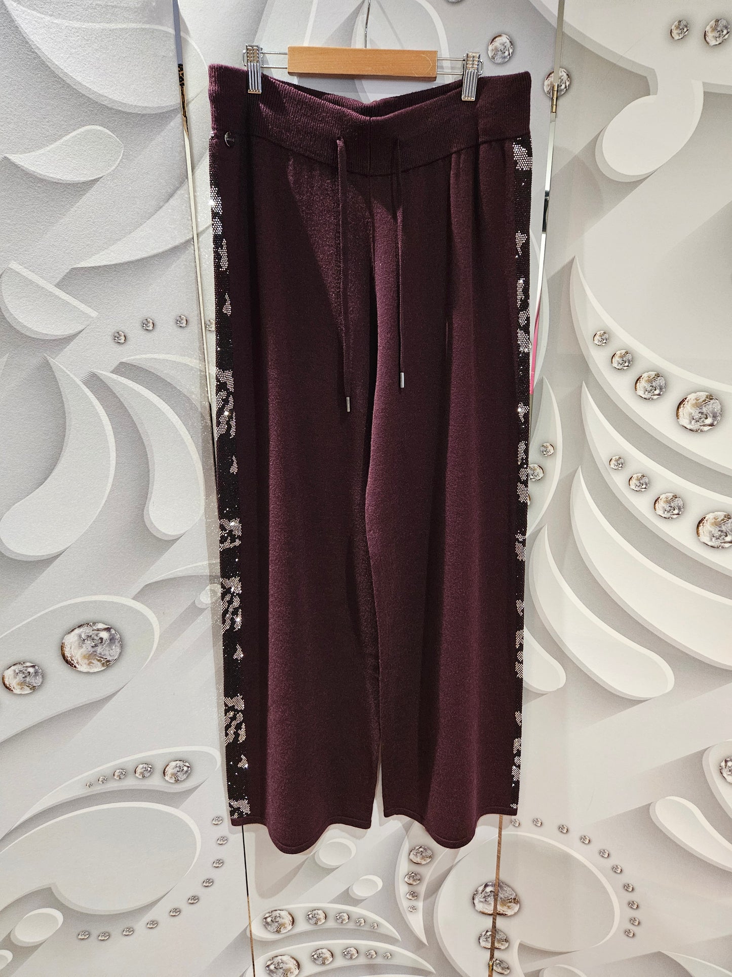 Wide Leg Trousers with Embellished Side Stripe