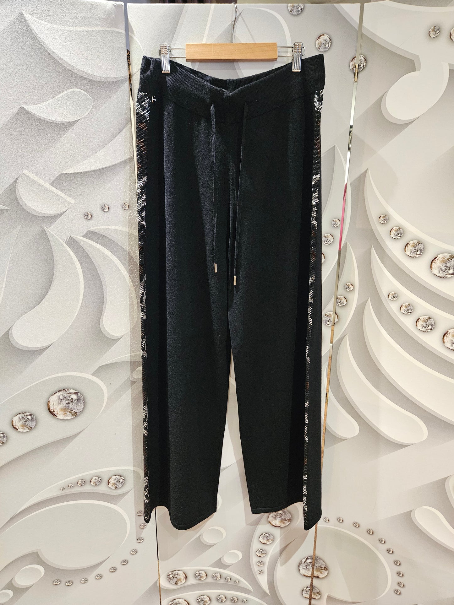Wide Leg Trousers with Embellished Side Stripe