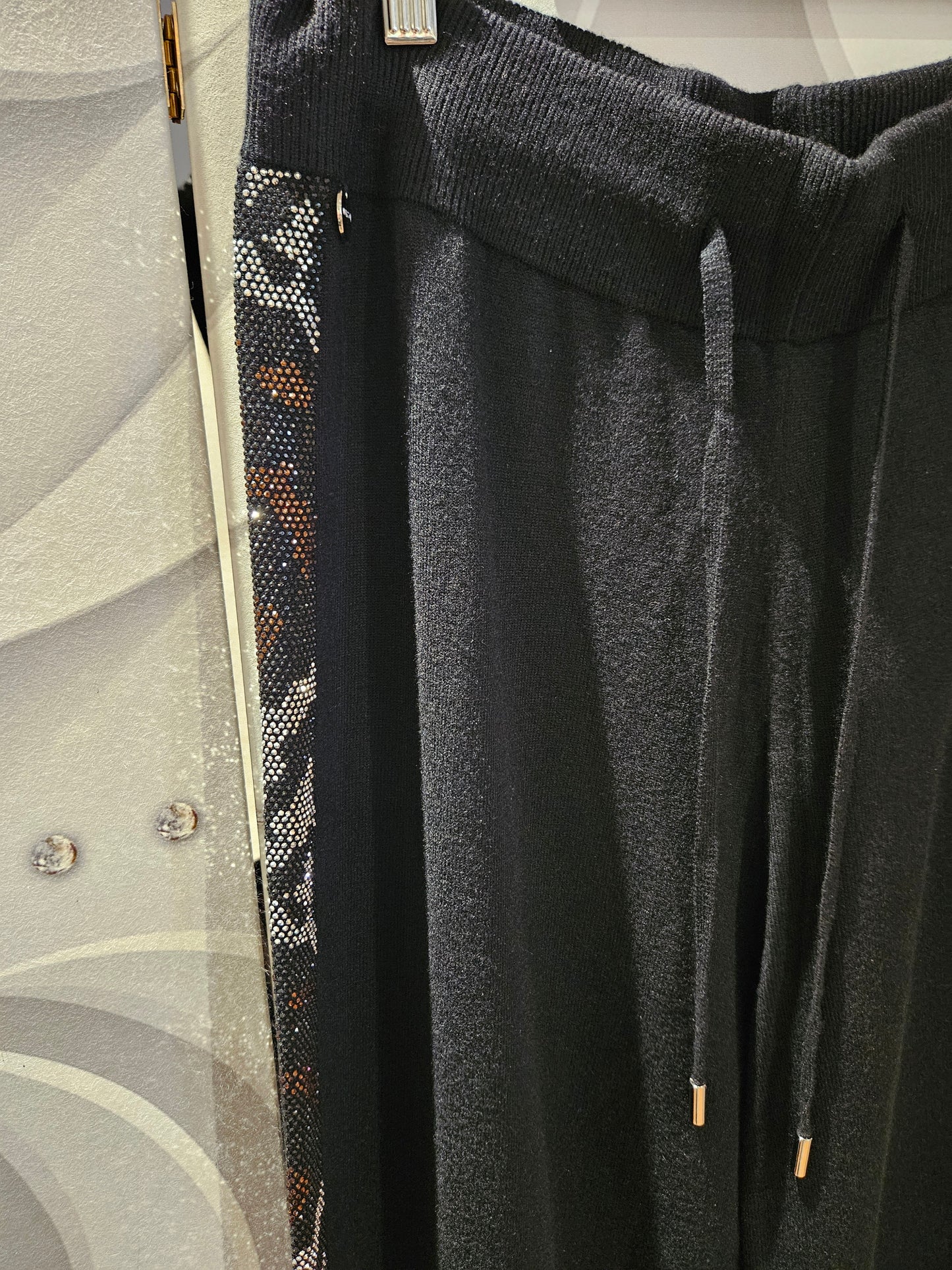 Wide Leg Trousers with Embellished Side Stripe