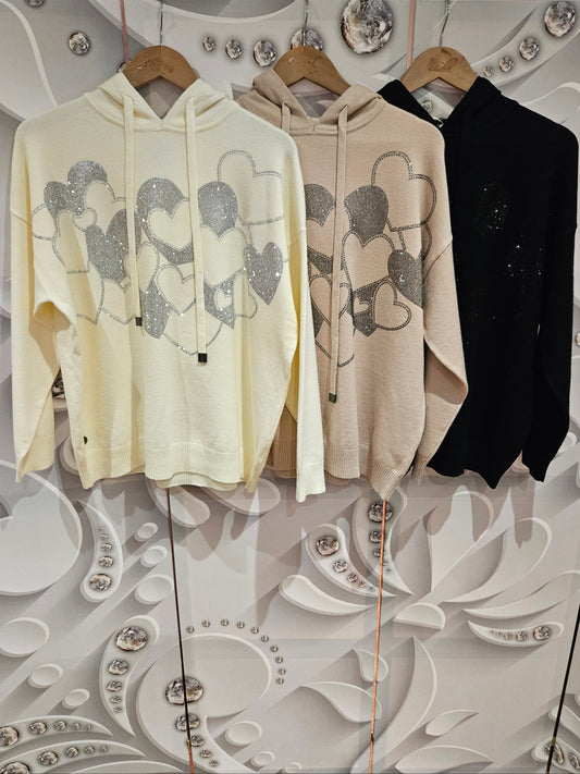 Heart Embellished Hoodie