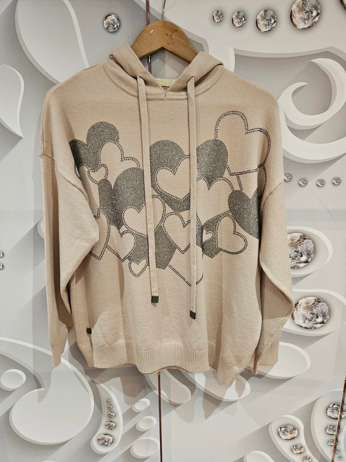 Heart Embellished Hoodie