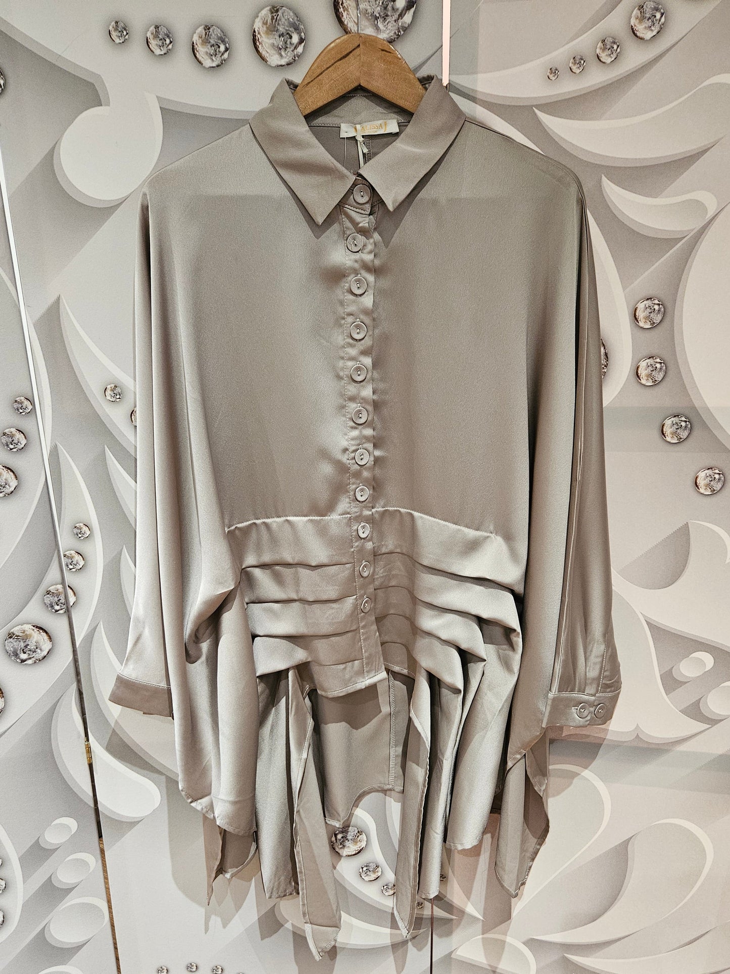 Oversized Blouse With Layered Hemline