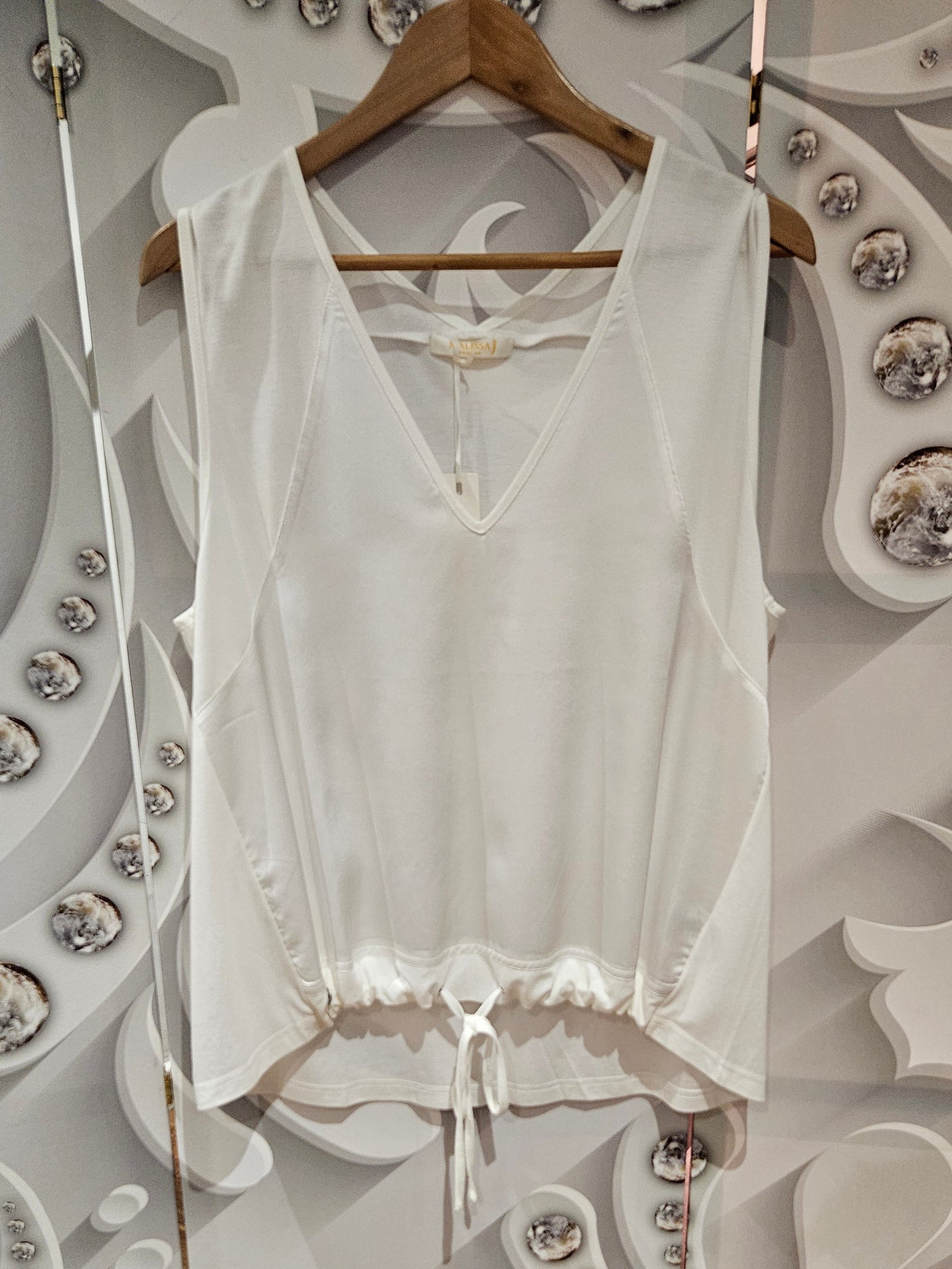 Sleeveless Top with Drawstring Hemline