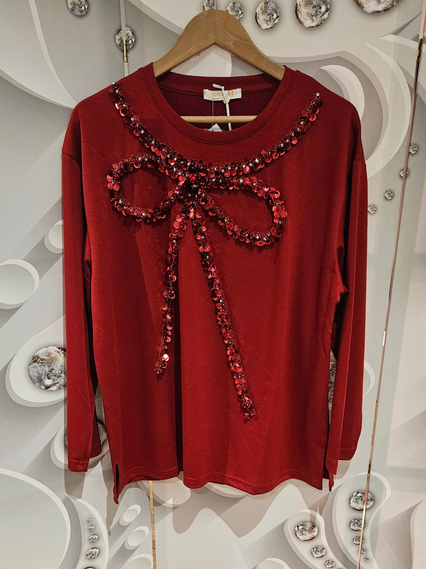Large Sequin Bow Top