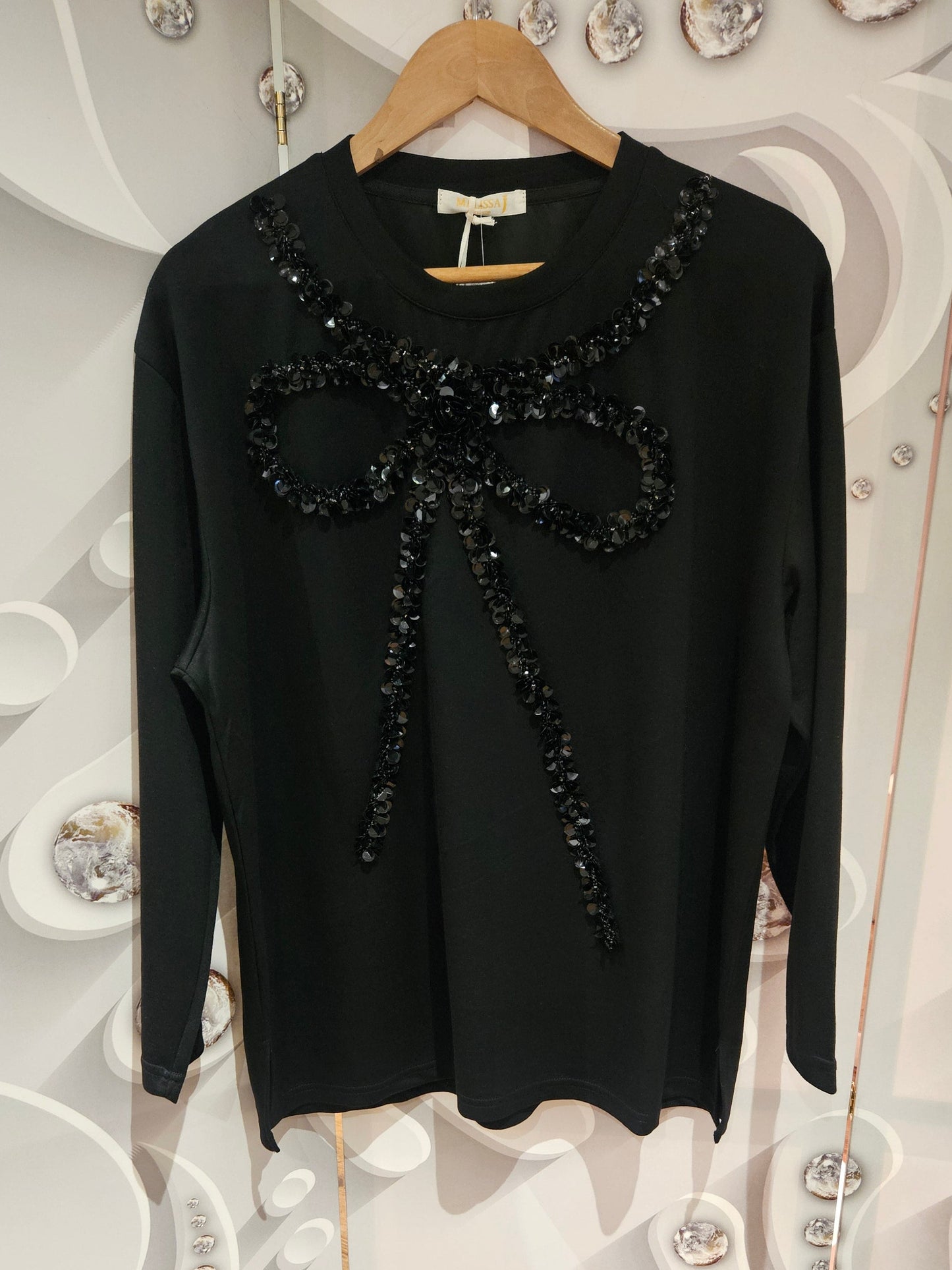Large Sequin Bow Top