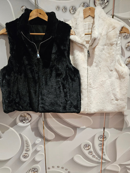 Faux-Fur Cropped Gilet