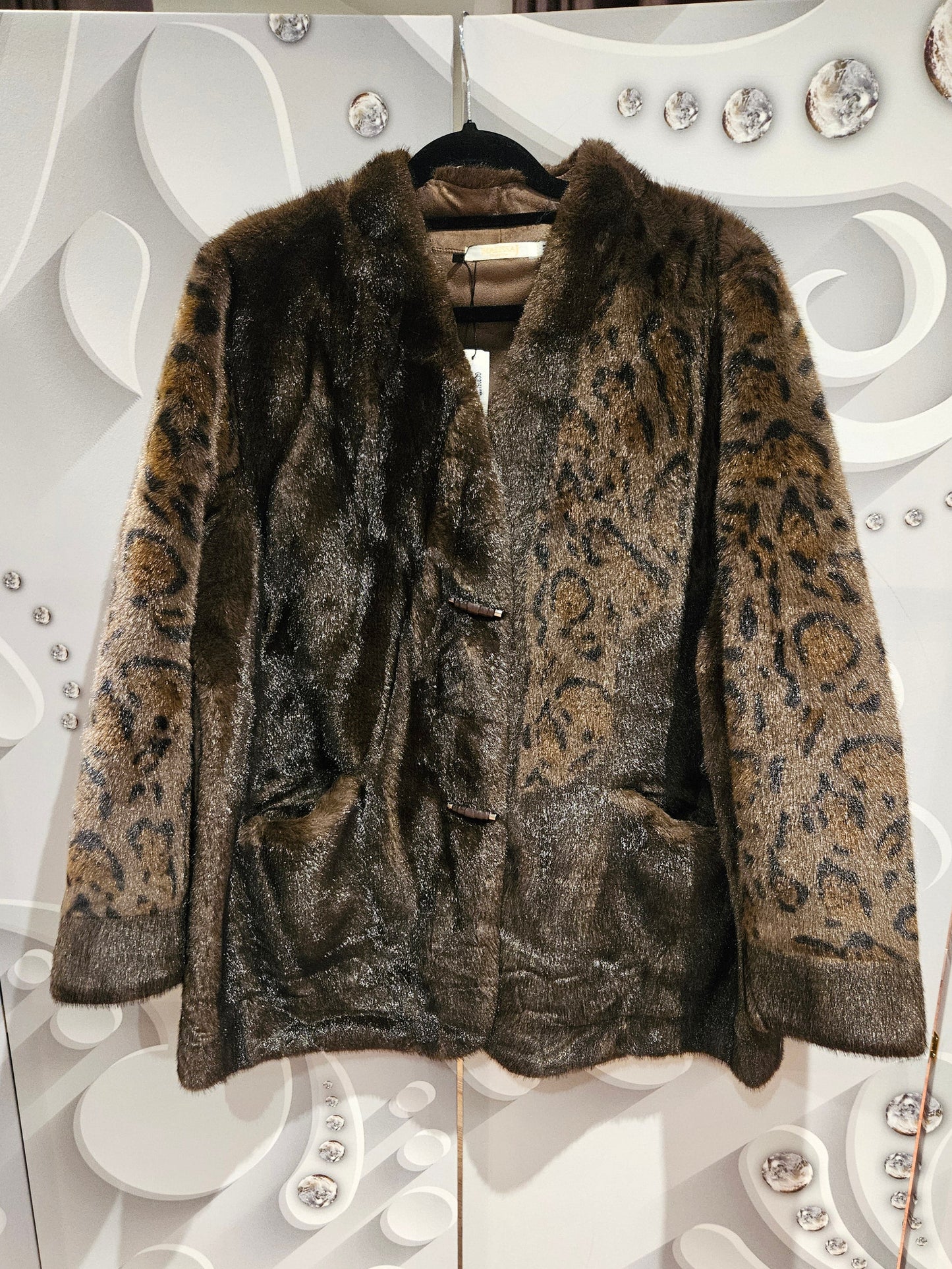 Leopard Print Faux-Fur Jacket