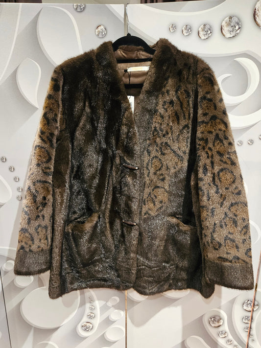 Leopard Print Faux-Fur Jacket