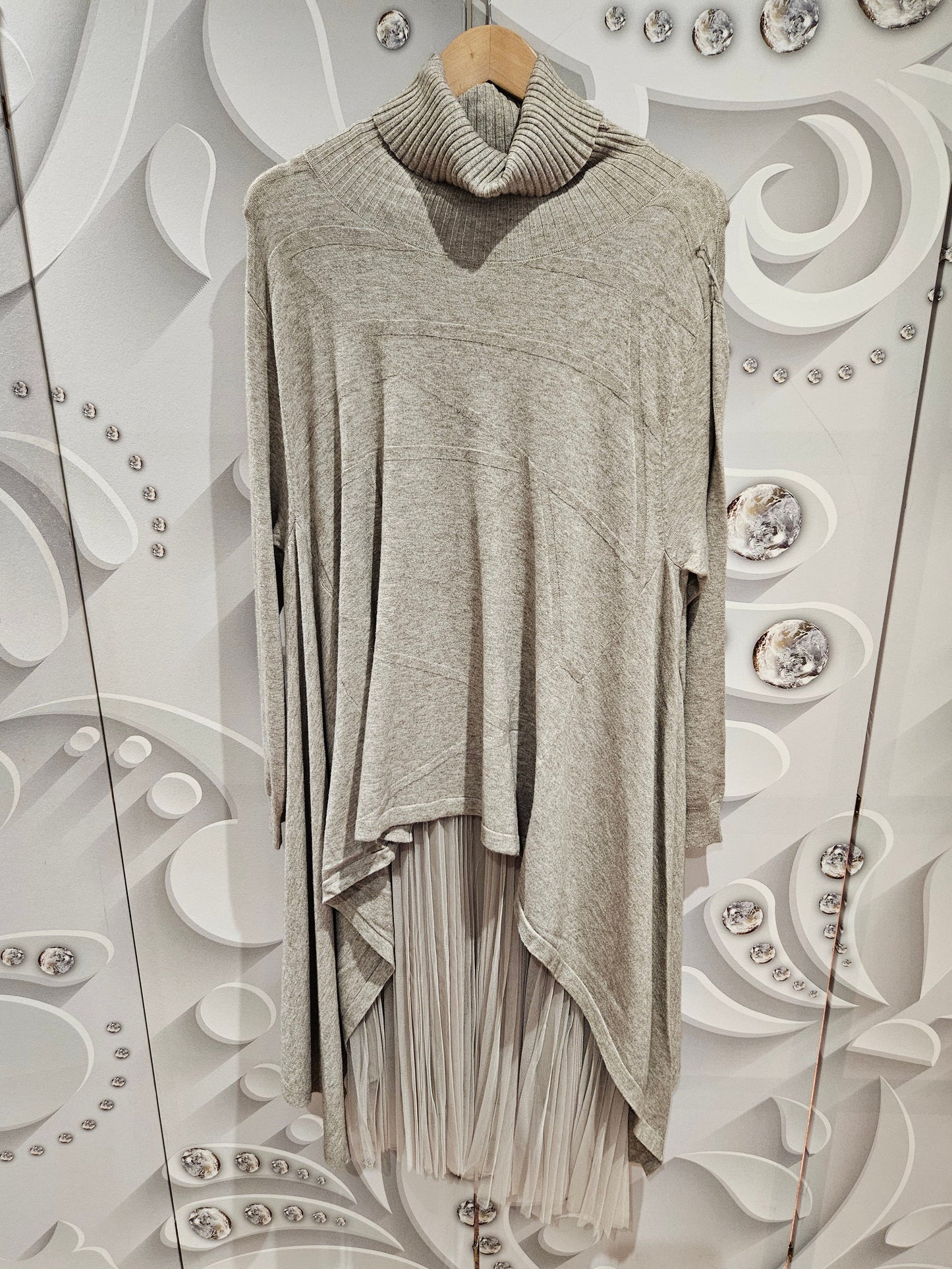 Midi-Dress Co-Ord with Poncho Roll Neck Jumper