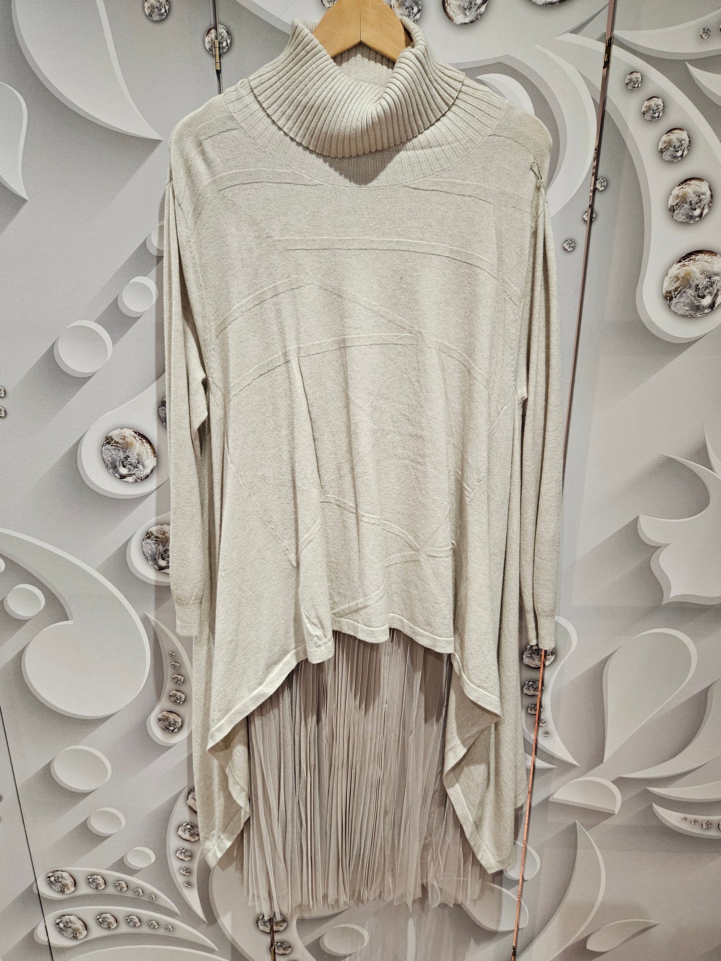 Midi-Dress Co-Ord with Poncho Roll Neck Jumper