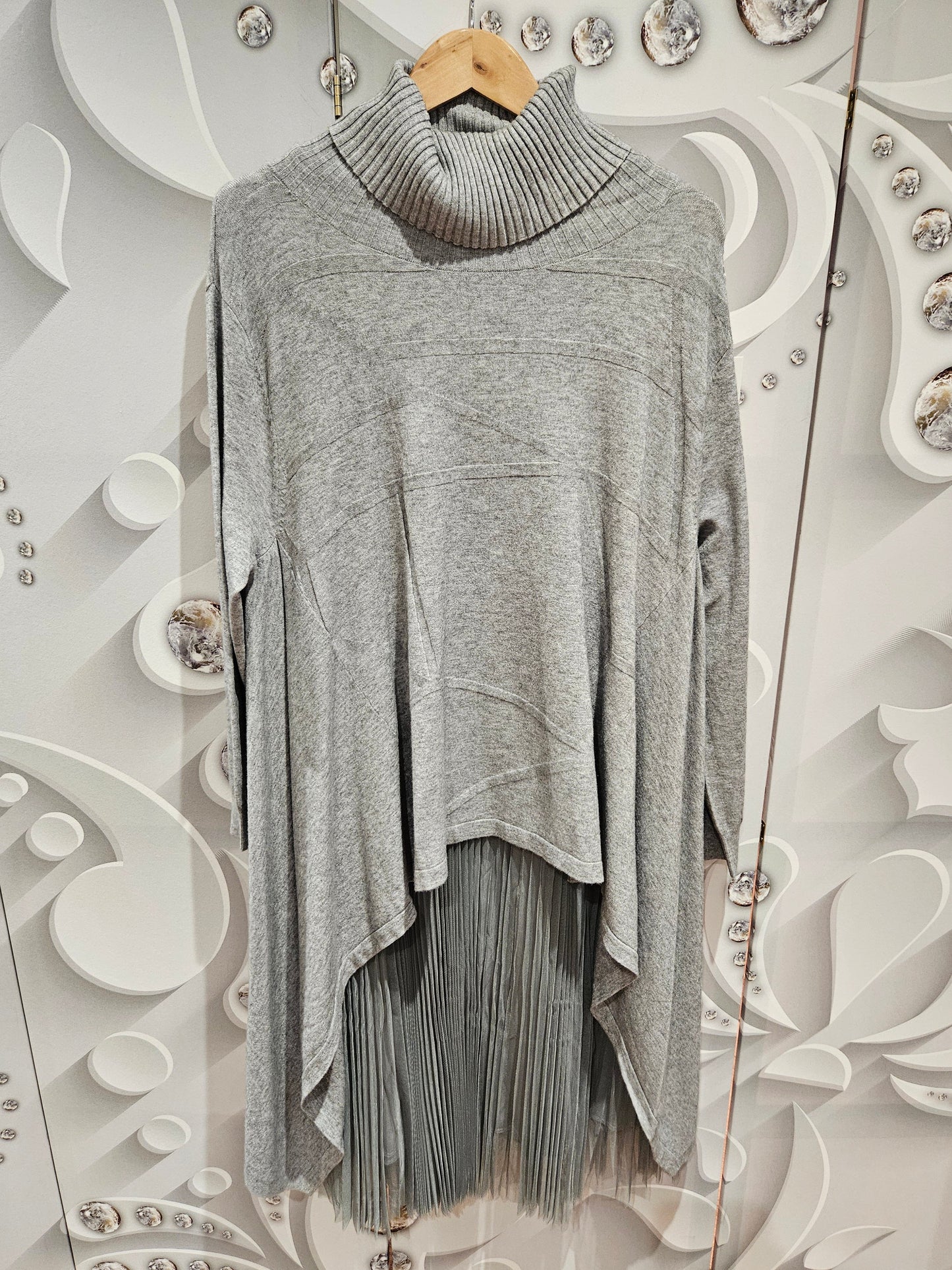 Midi-Dress Co-Ord with Poncho Roll Neck Jumper