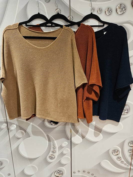 Lightweight Cropped Sleeve Jumper
